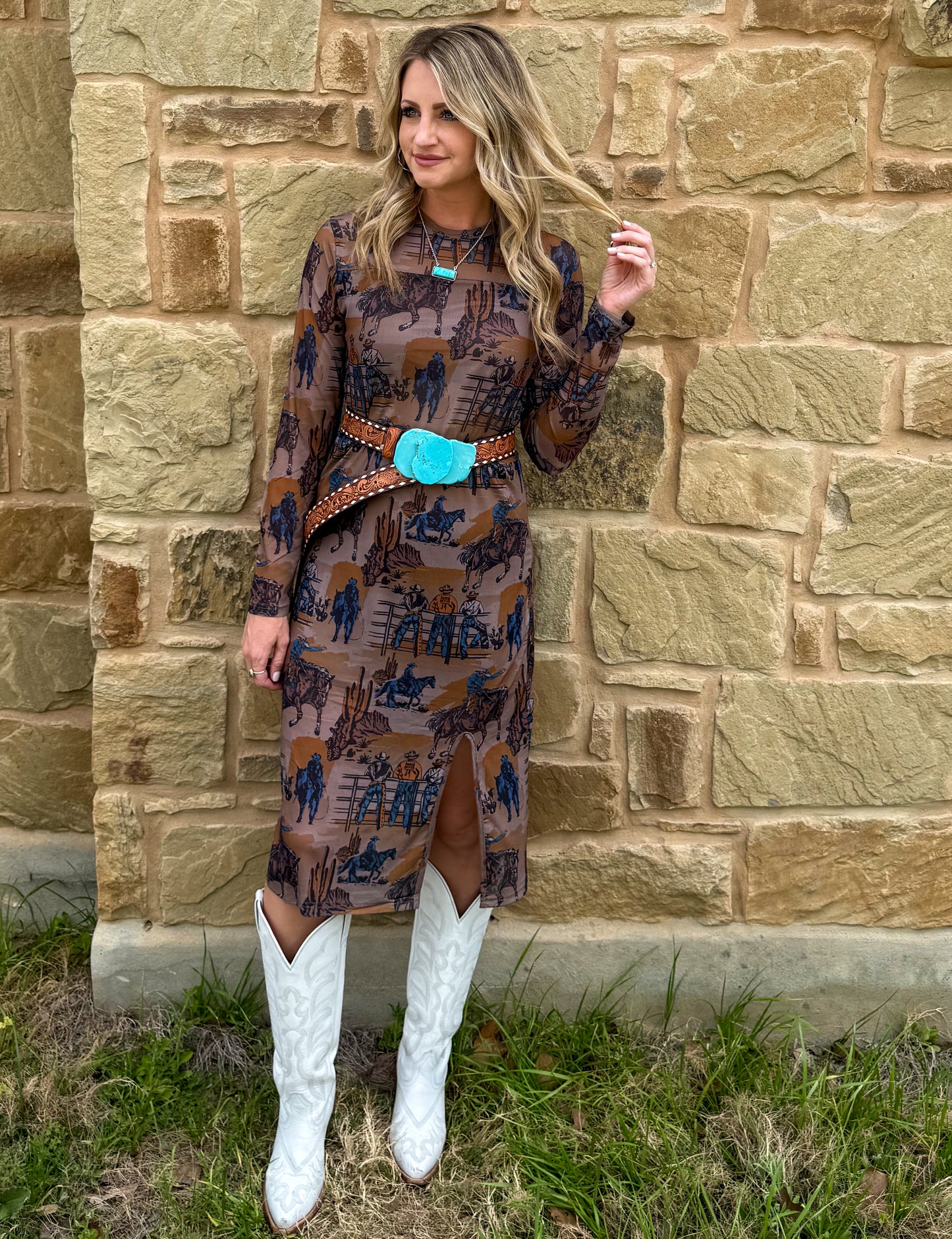 Cowboy Encounters Mesh Dress