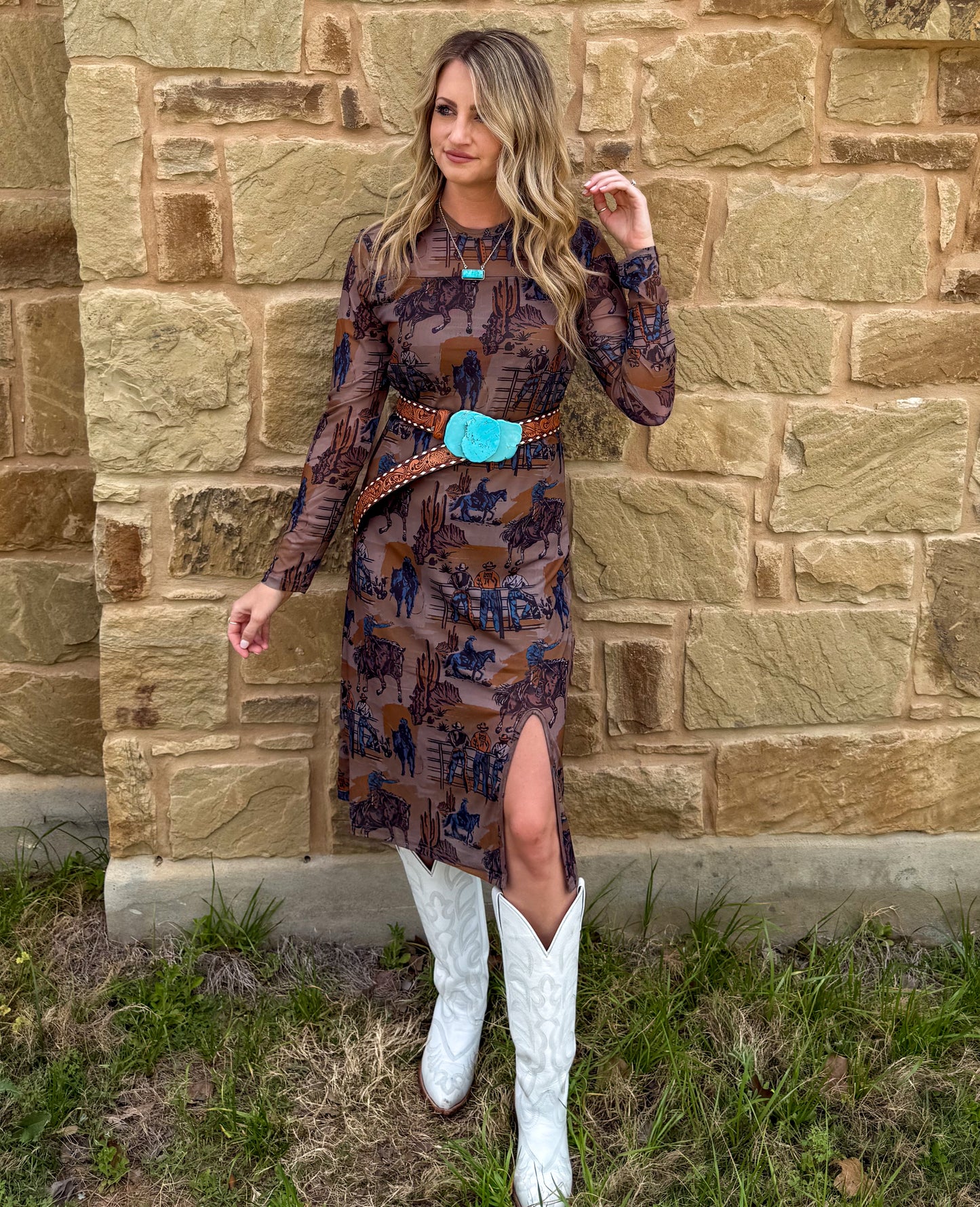 Cowboy Encounters Mesh Dress