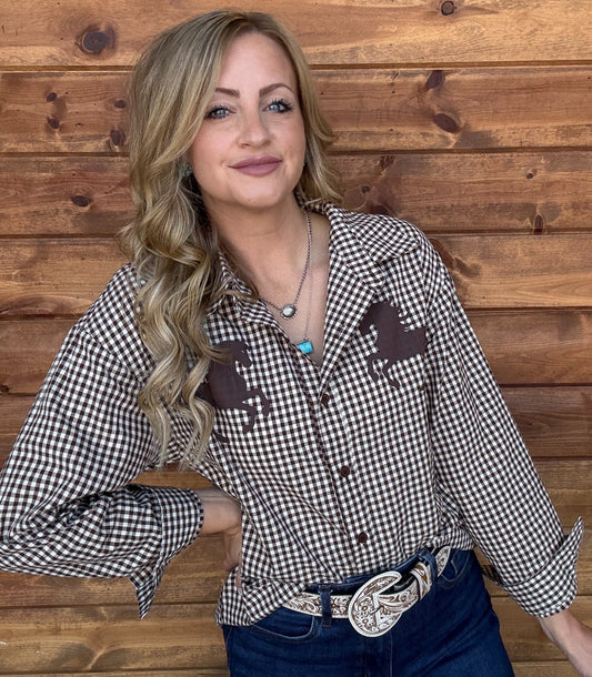 Western Horse Button-Up