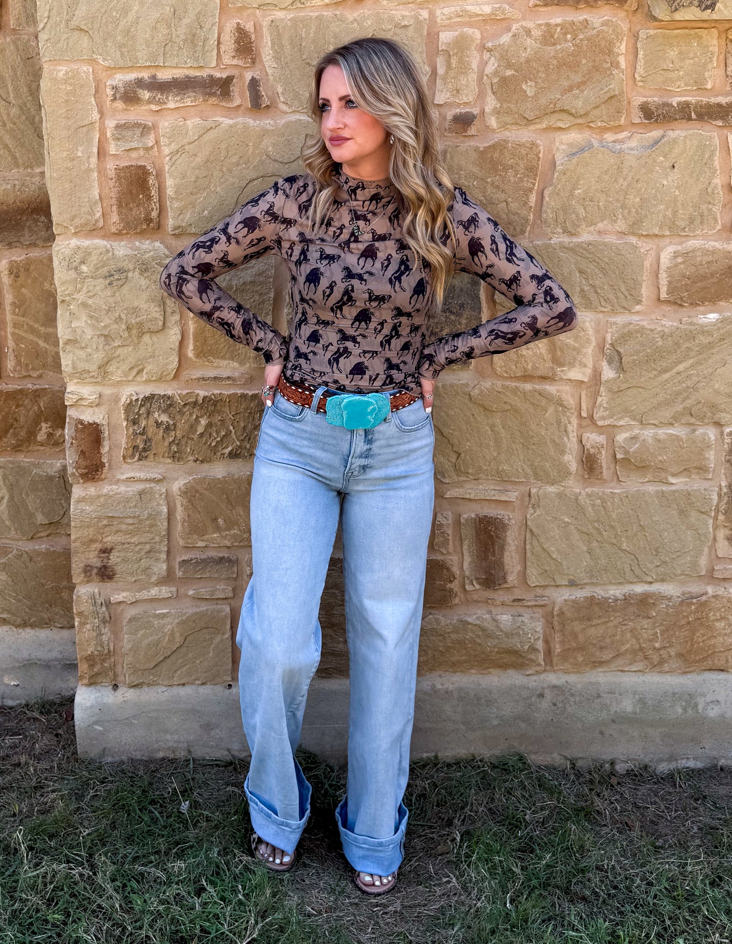 Wild Mustang Mesh Top