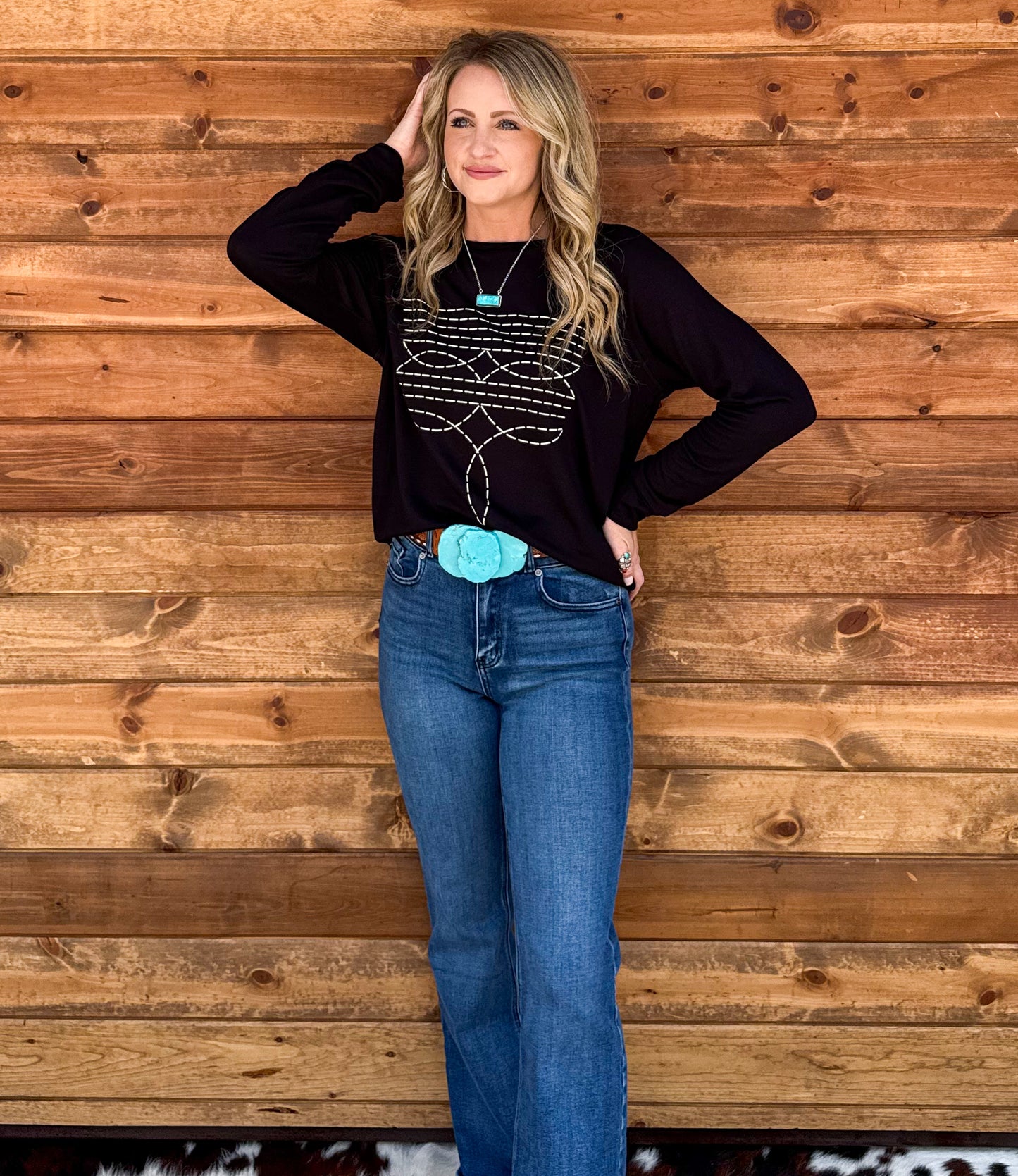 Boot Stitch Long Sleeve Top