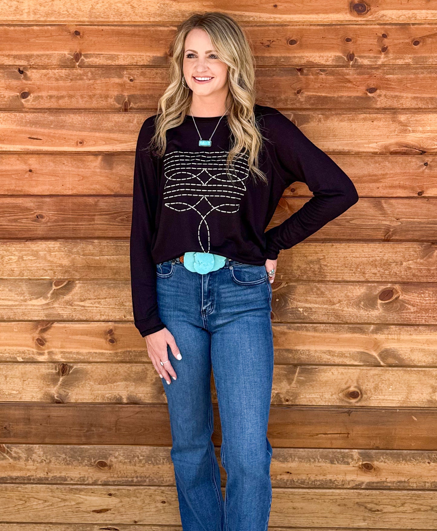 Boot Stitch Long Sleeve Top