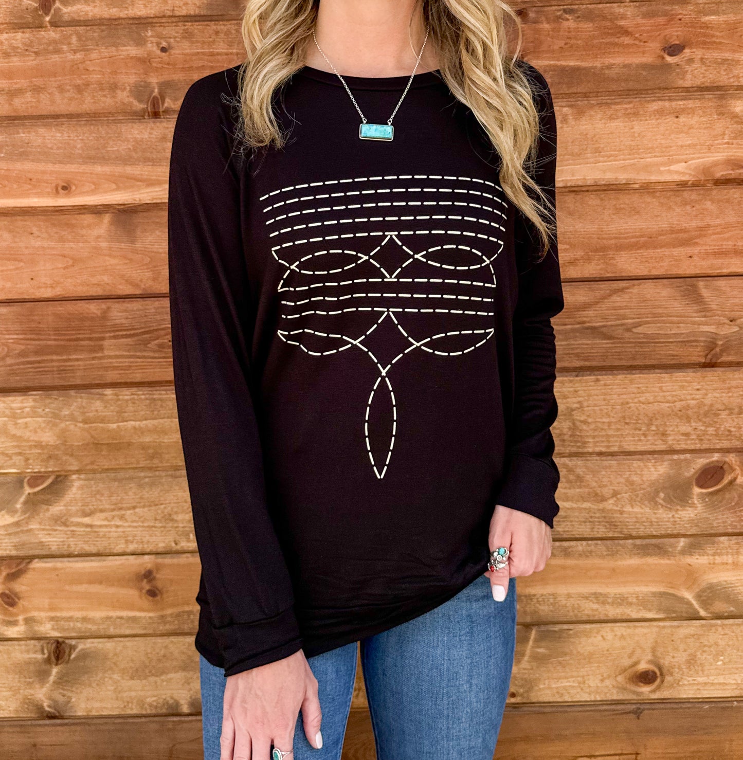 Boot Stitch Long Sleeve Top