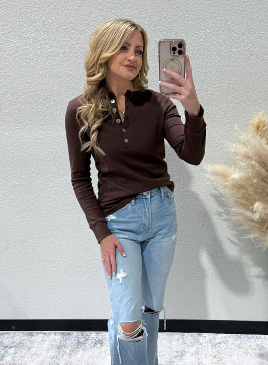 Western Concho Long Sleeve *Brown