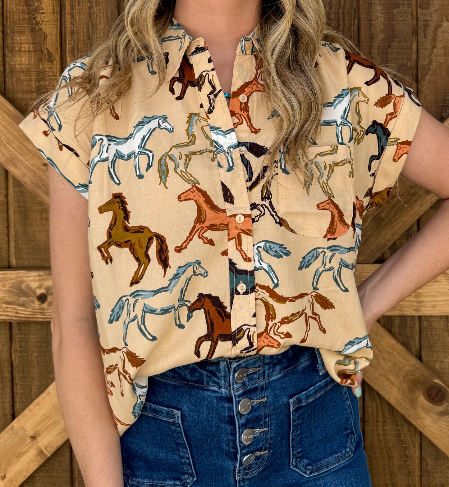 Pony Button-Up Top