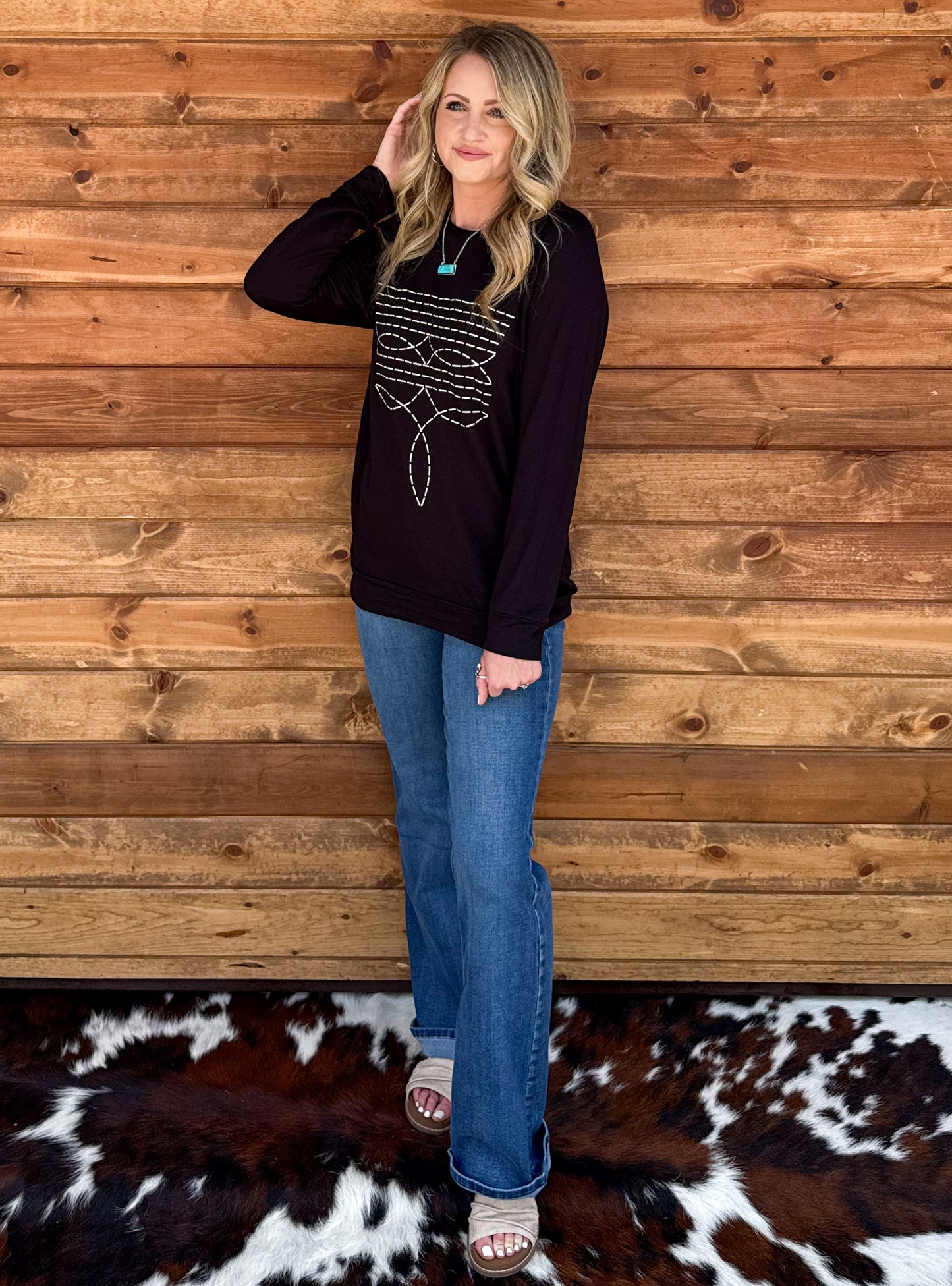 Boot Stitch Long Sleeve Top