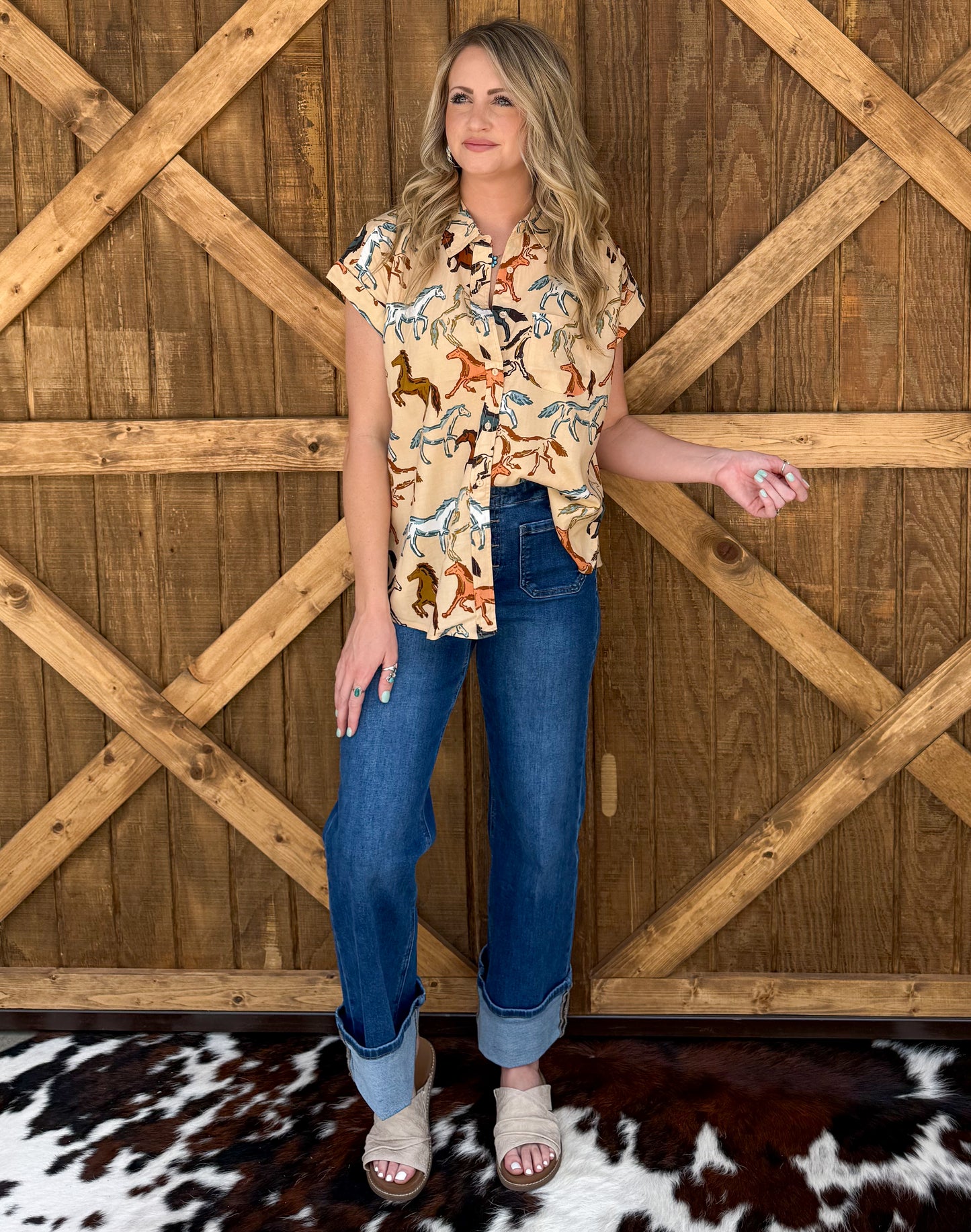 Pony Button-Up Top