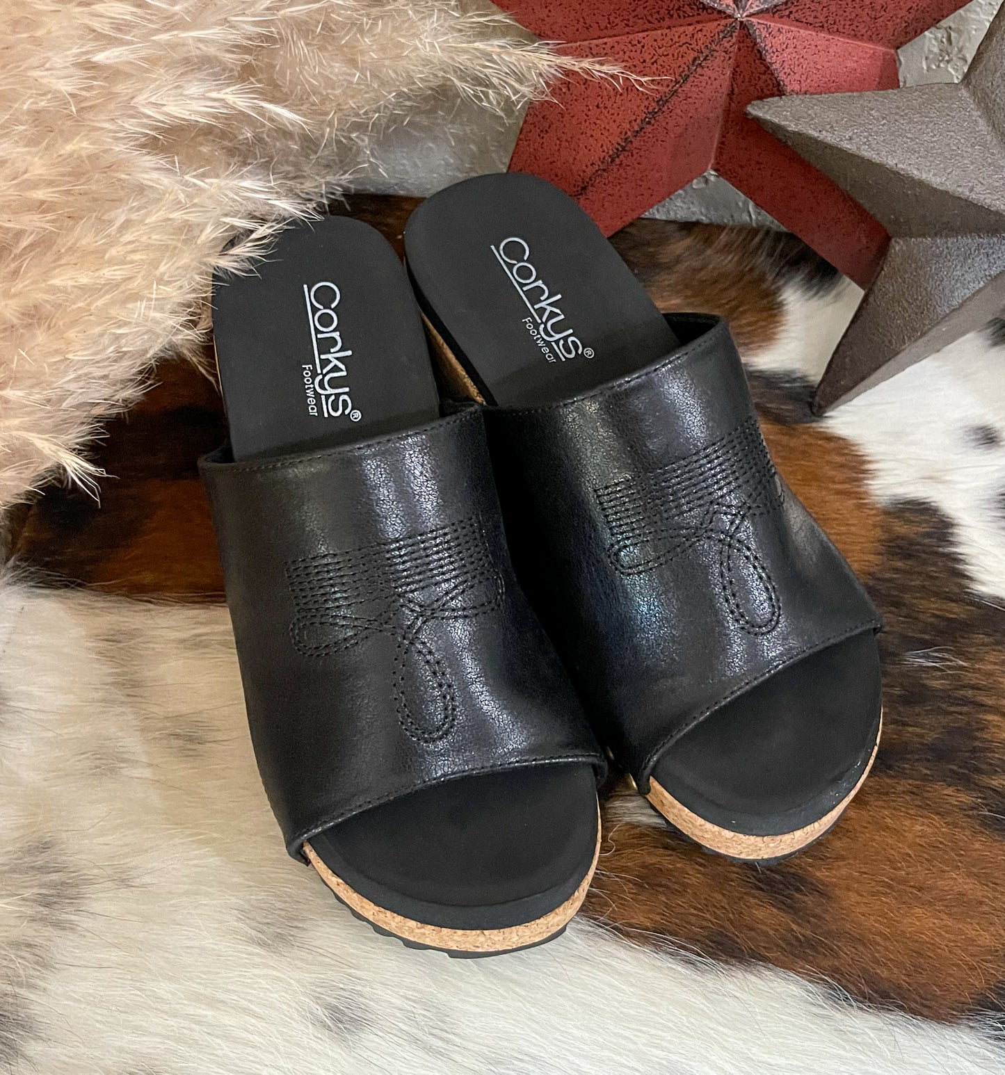 Saddle Up Wedges by Corkys *Black