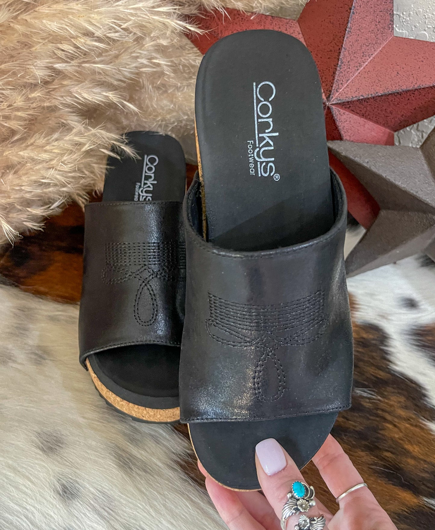 Saddle Up Wedges by Corkys *Black