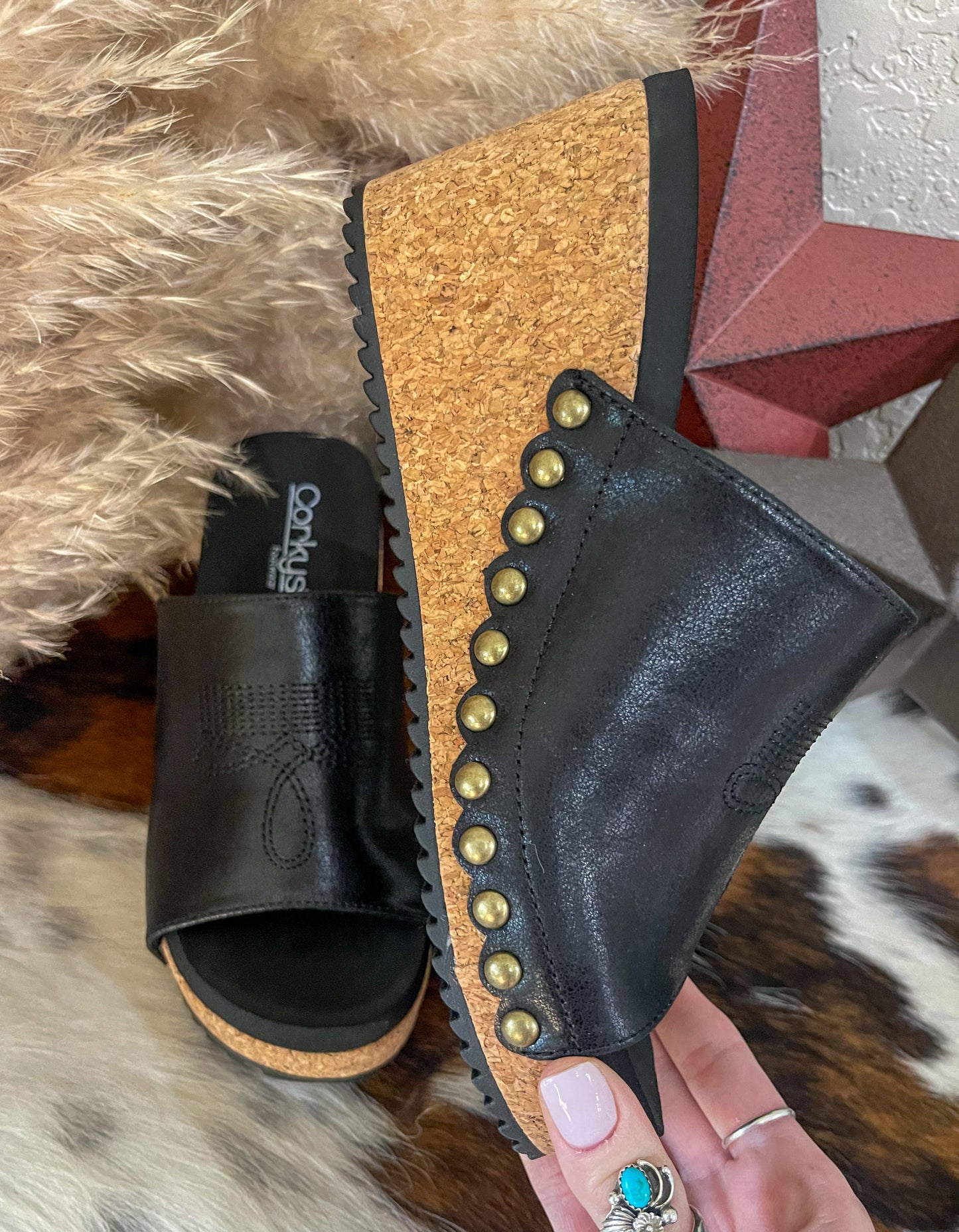 Saddle Up Wedges by Corkys *Black