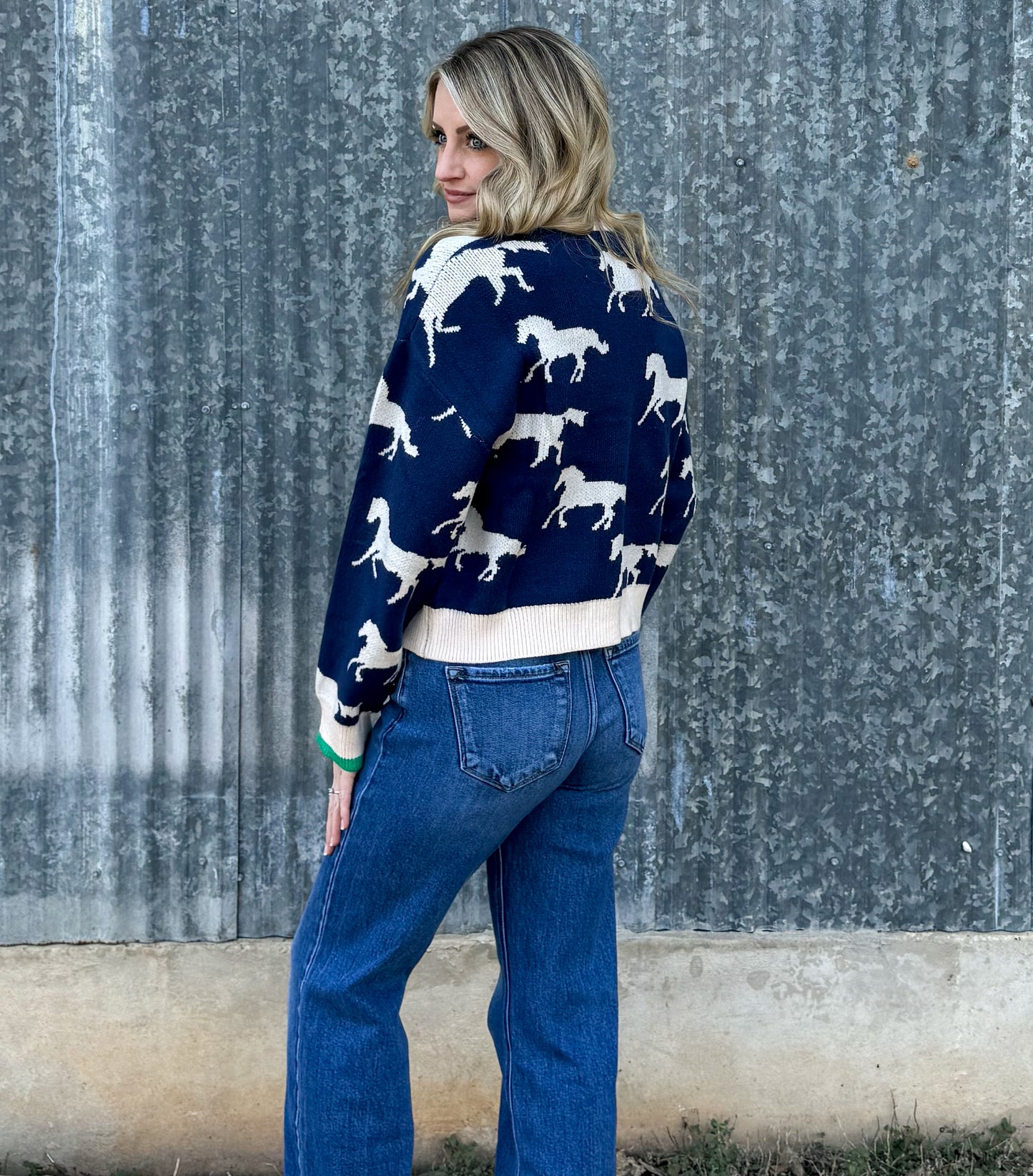 Rustic Horses Sweater