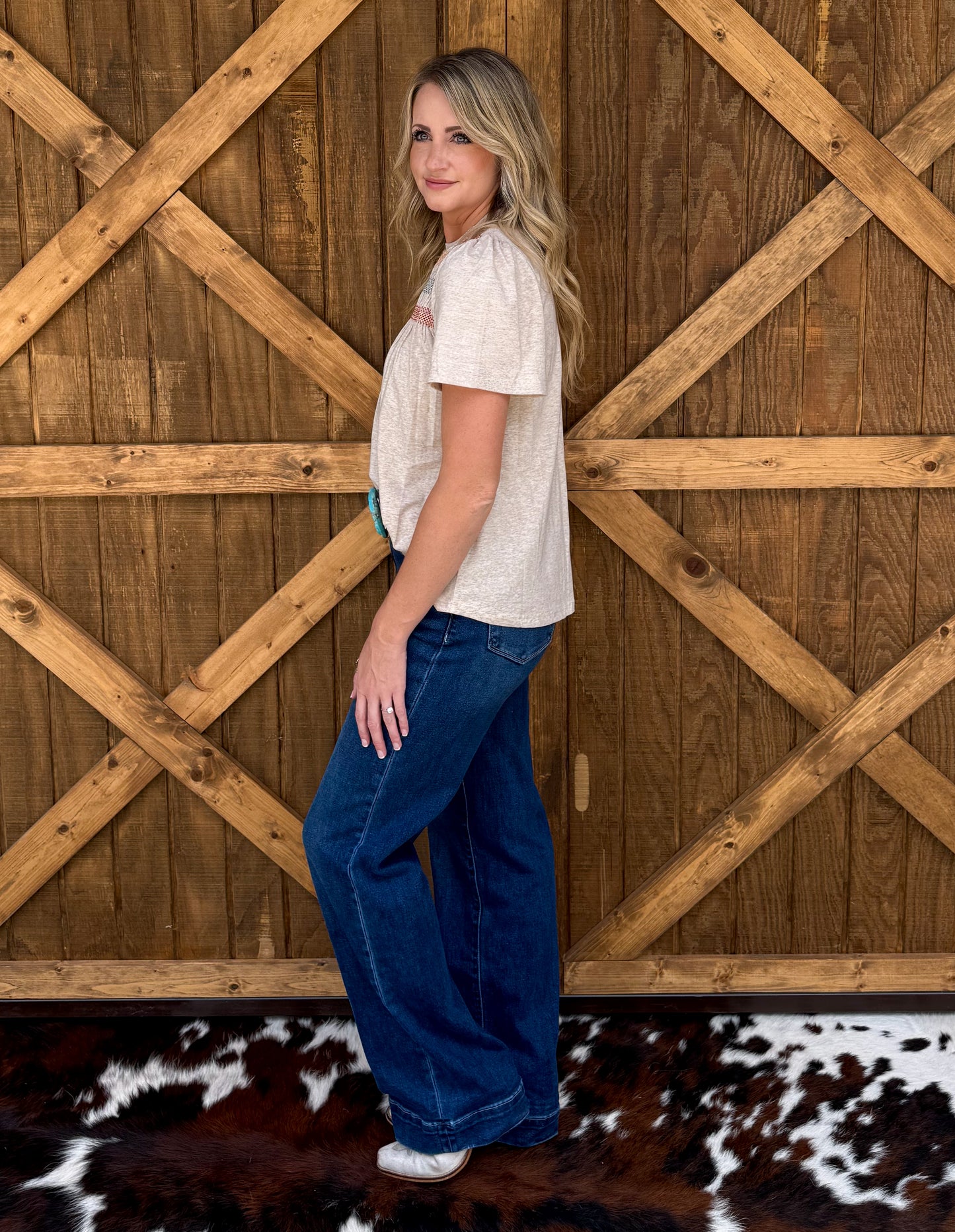 Simple Beauty Embroidered Top