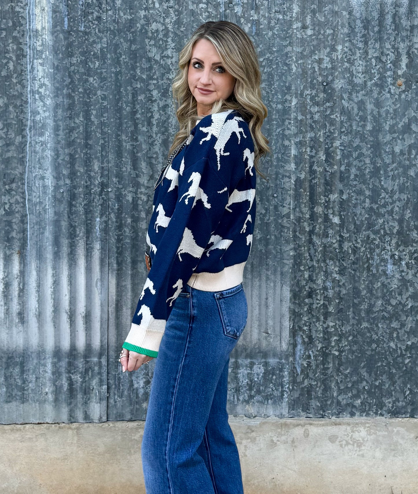 Rustic Horses Sweater