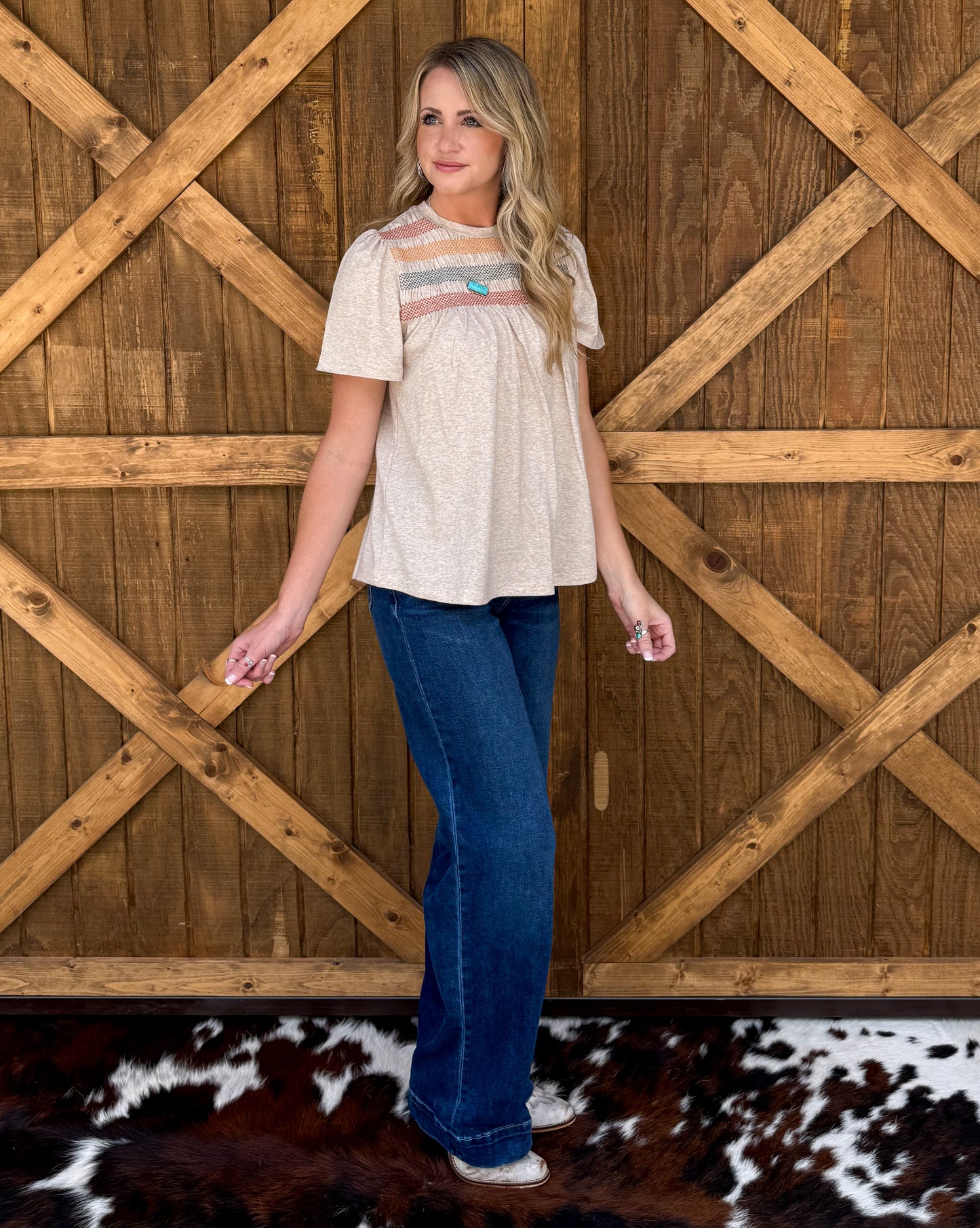 Simple Beauty Embroidered Top