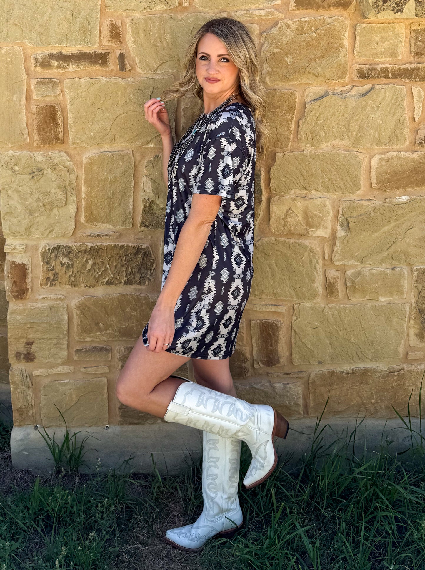Southern Night Aztec Mini Dress