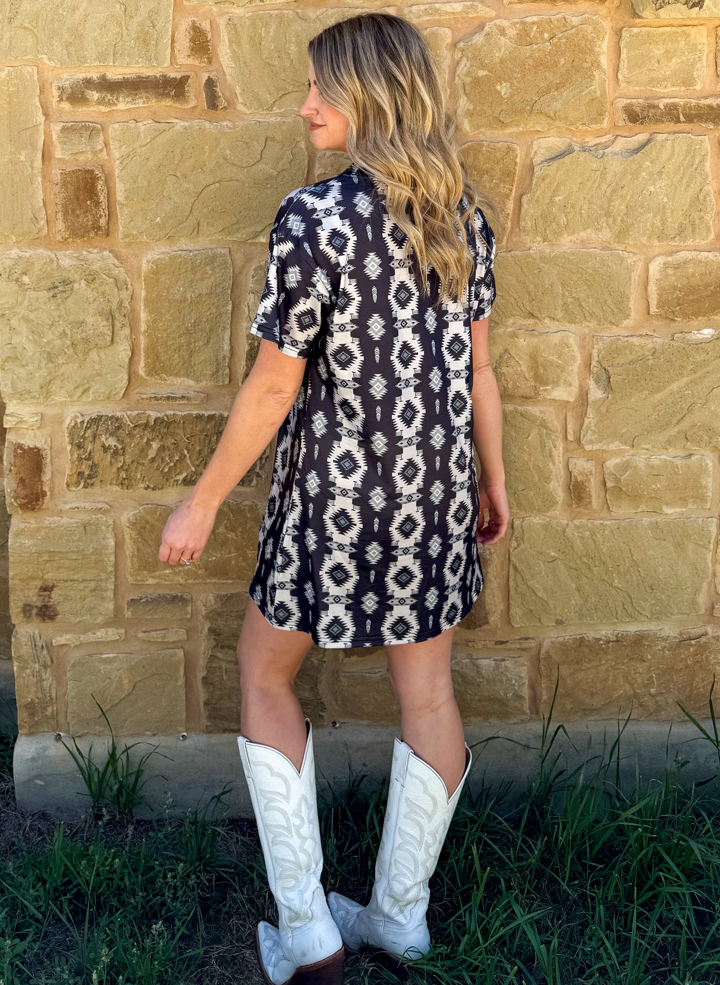 Southern Night Aztec Mini Dress