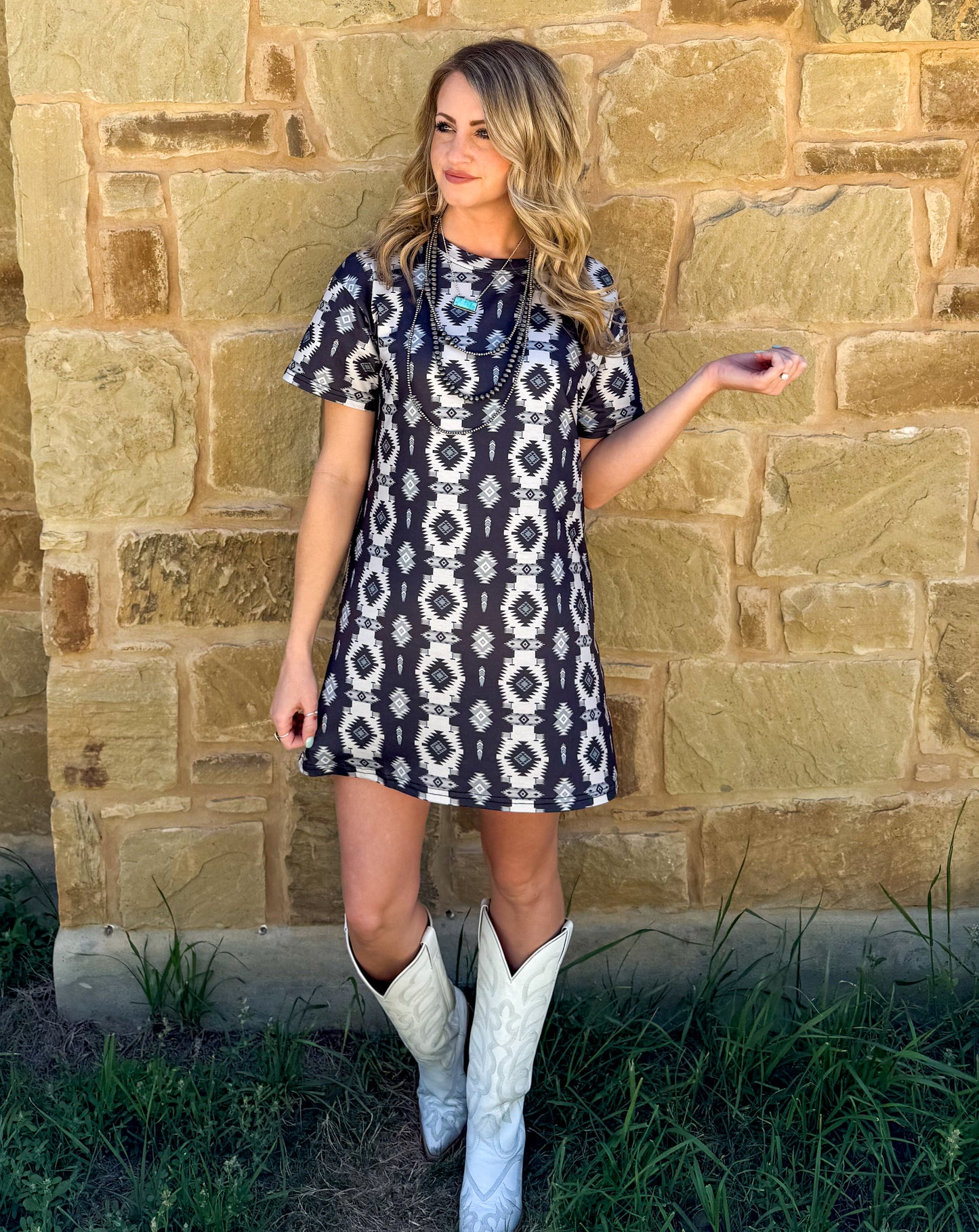 Southern Night Aztec Mini Dress