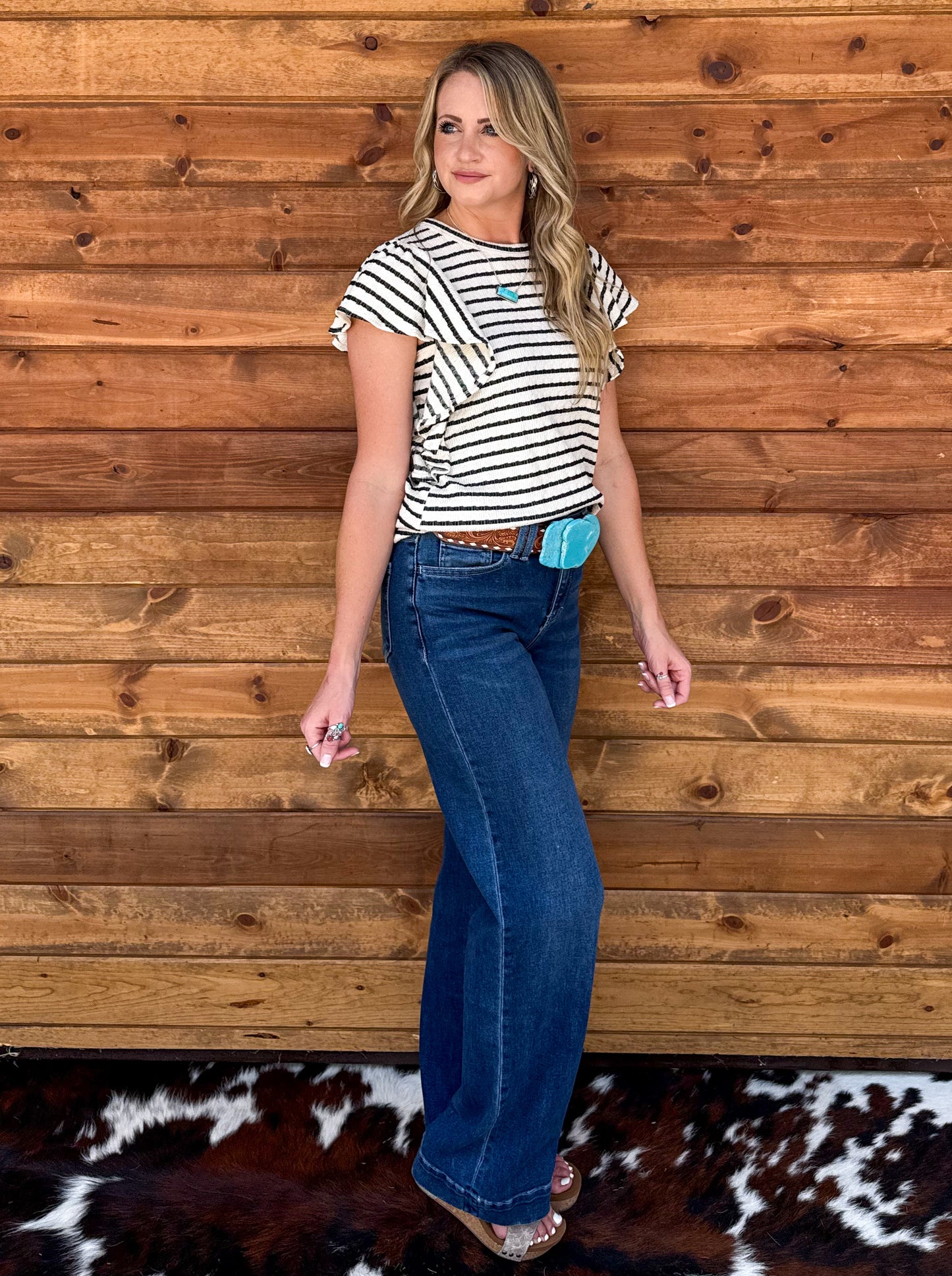 Striped Ruffle Top