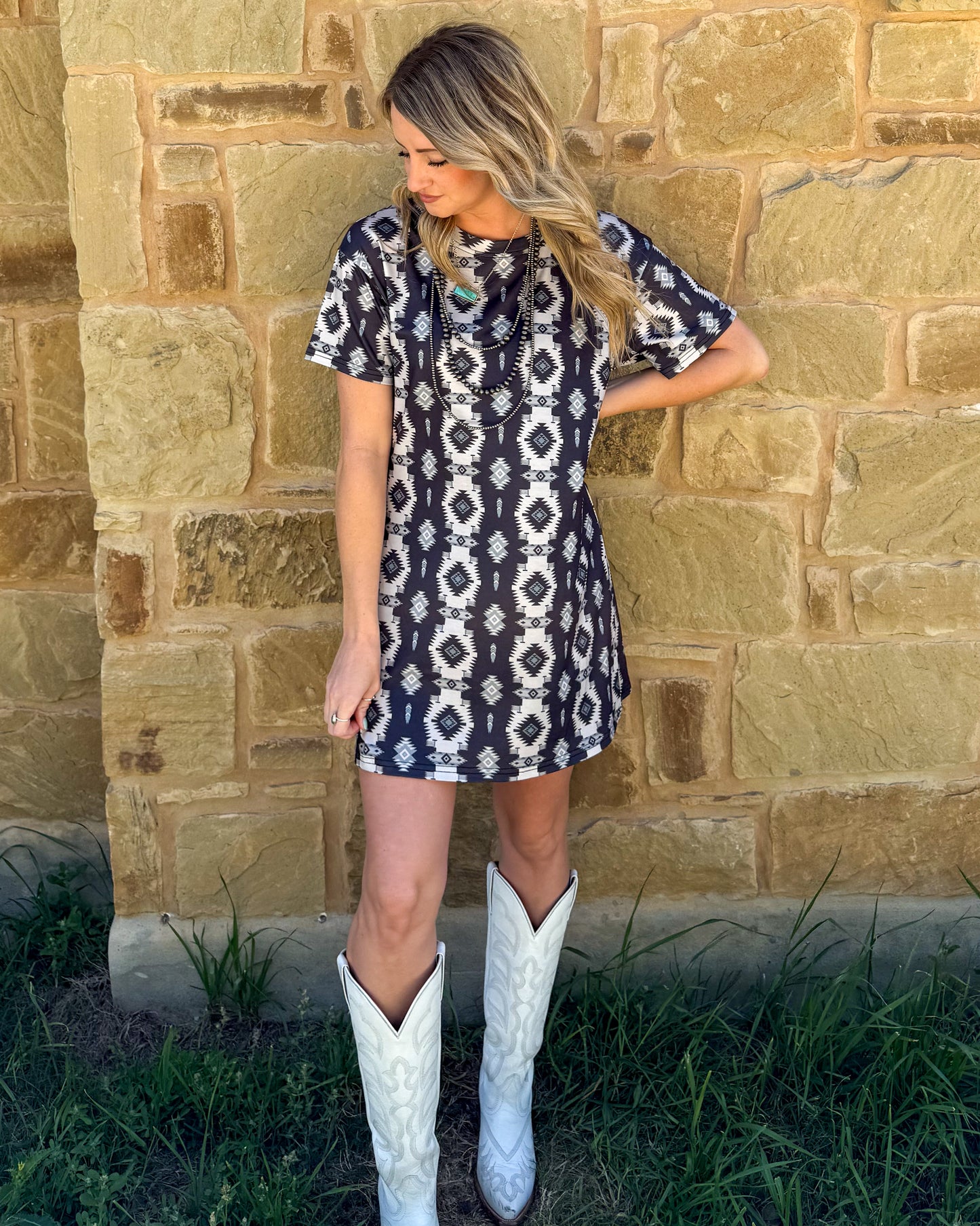 Southern Night Aztec Mini Dress