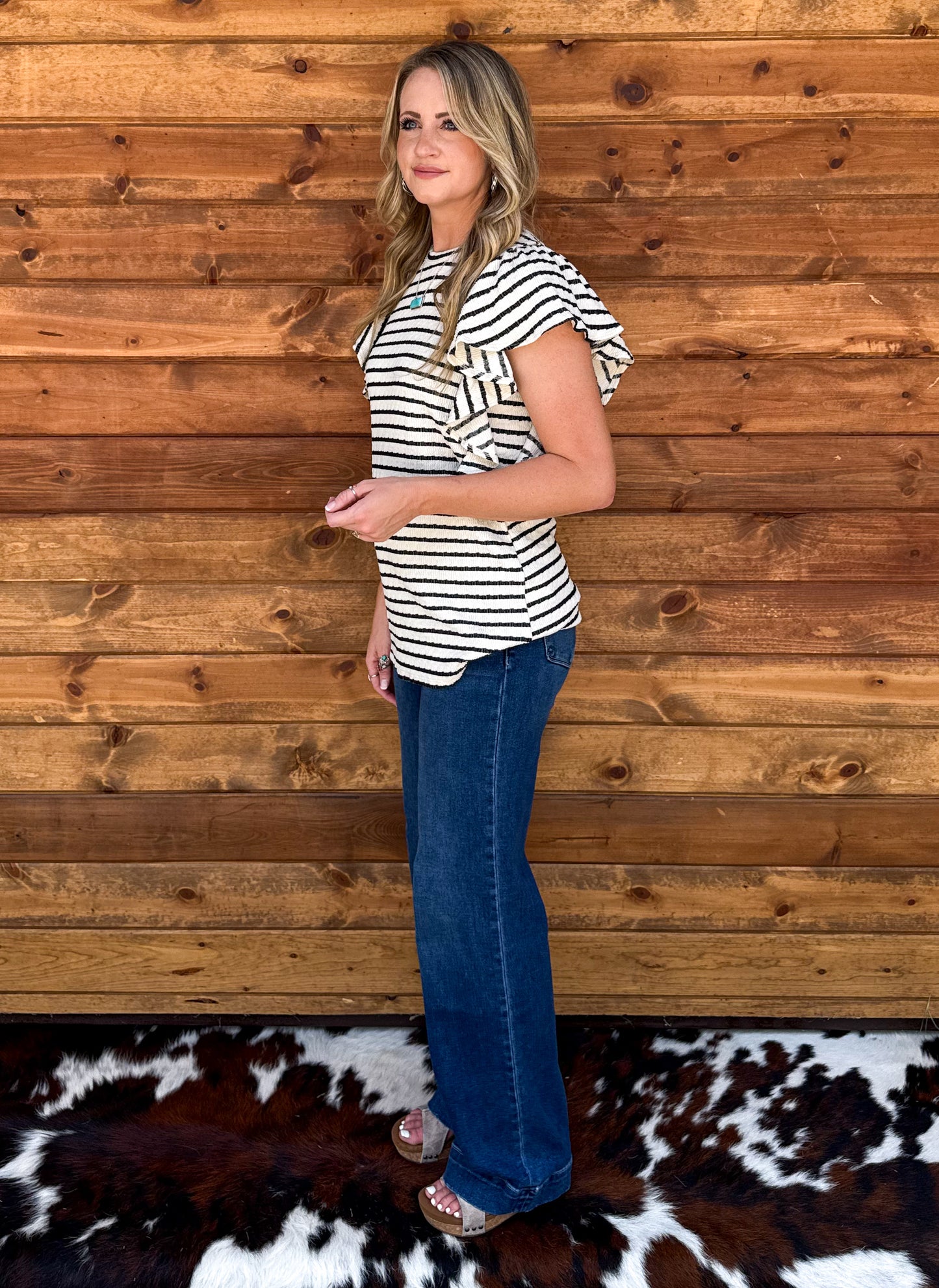Striped Ruffle Top