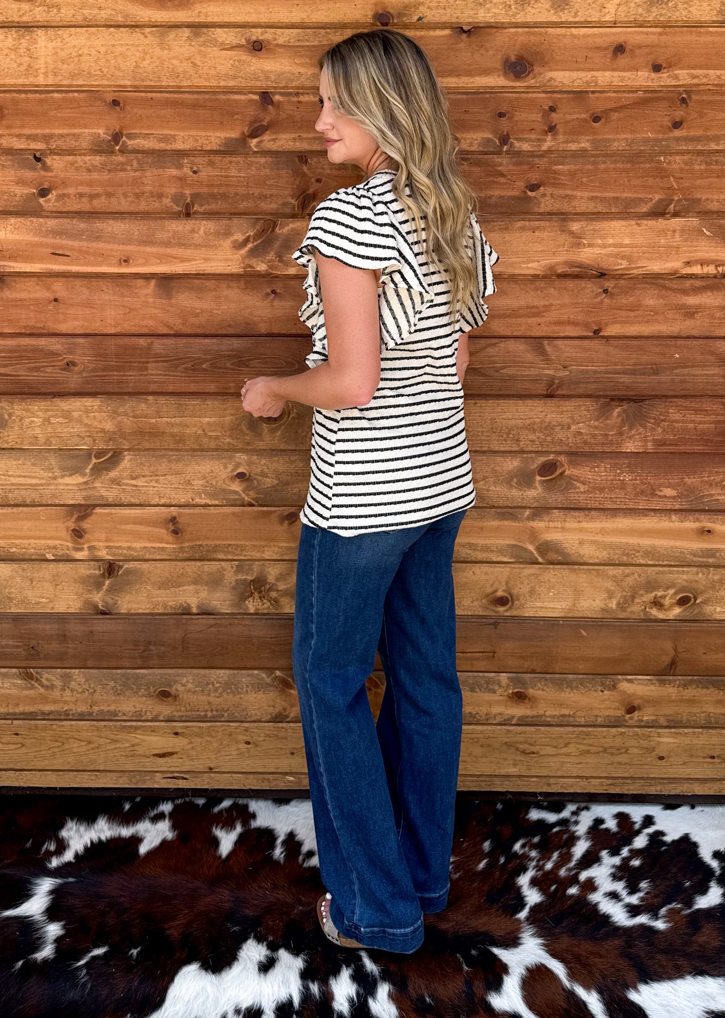 Striped Ruffle Top