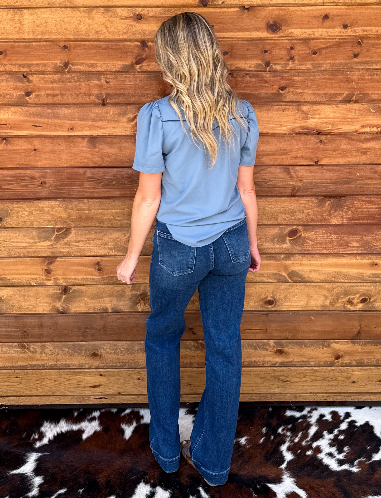 Cowgirl Pearl Snap Top *Blue