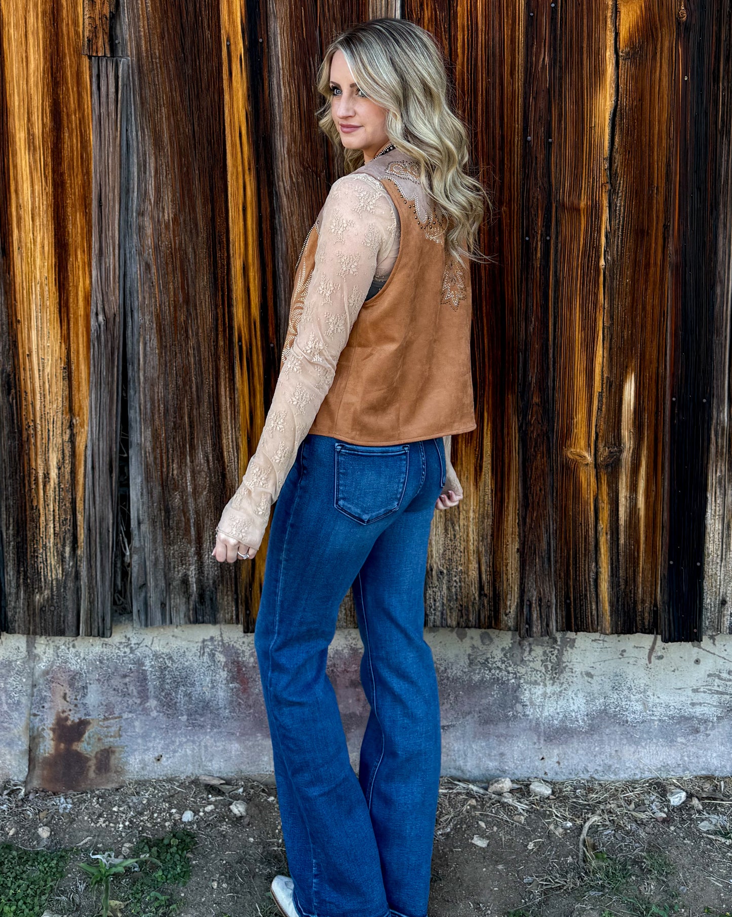 Boot Stitch Suede Vest