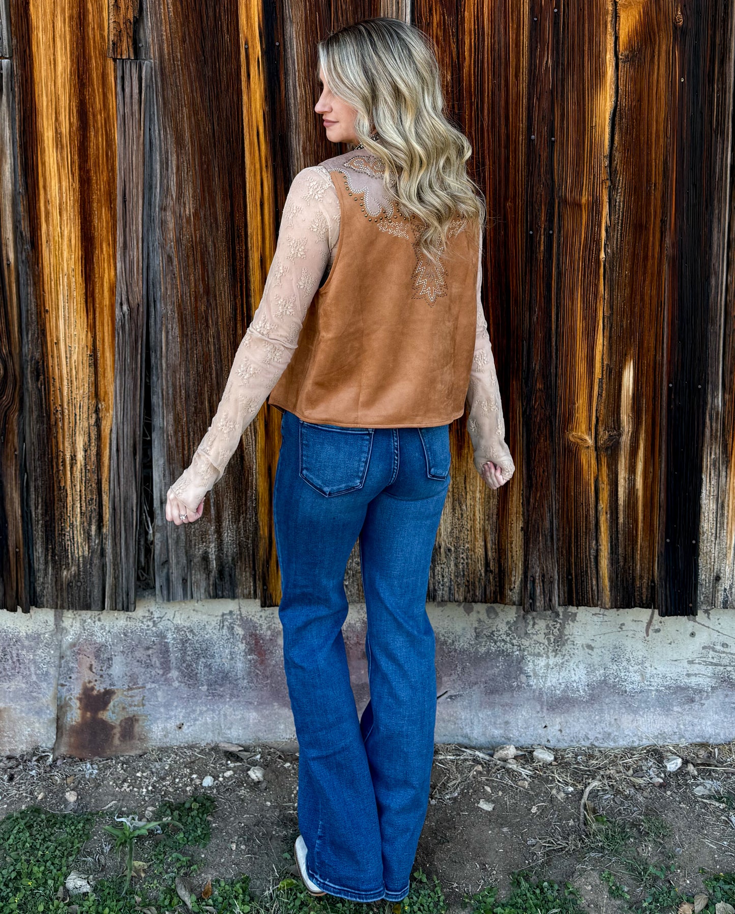 Boot Stitch Suede Vest