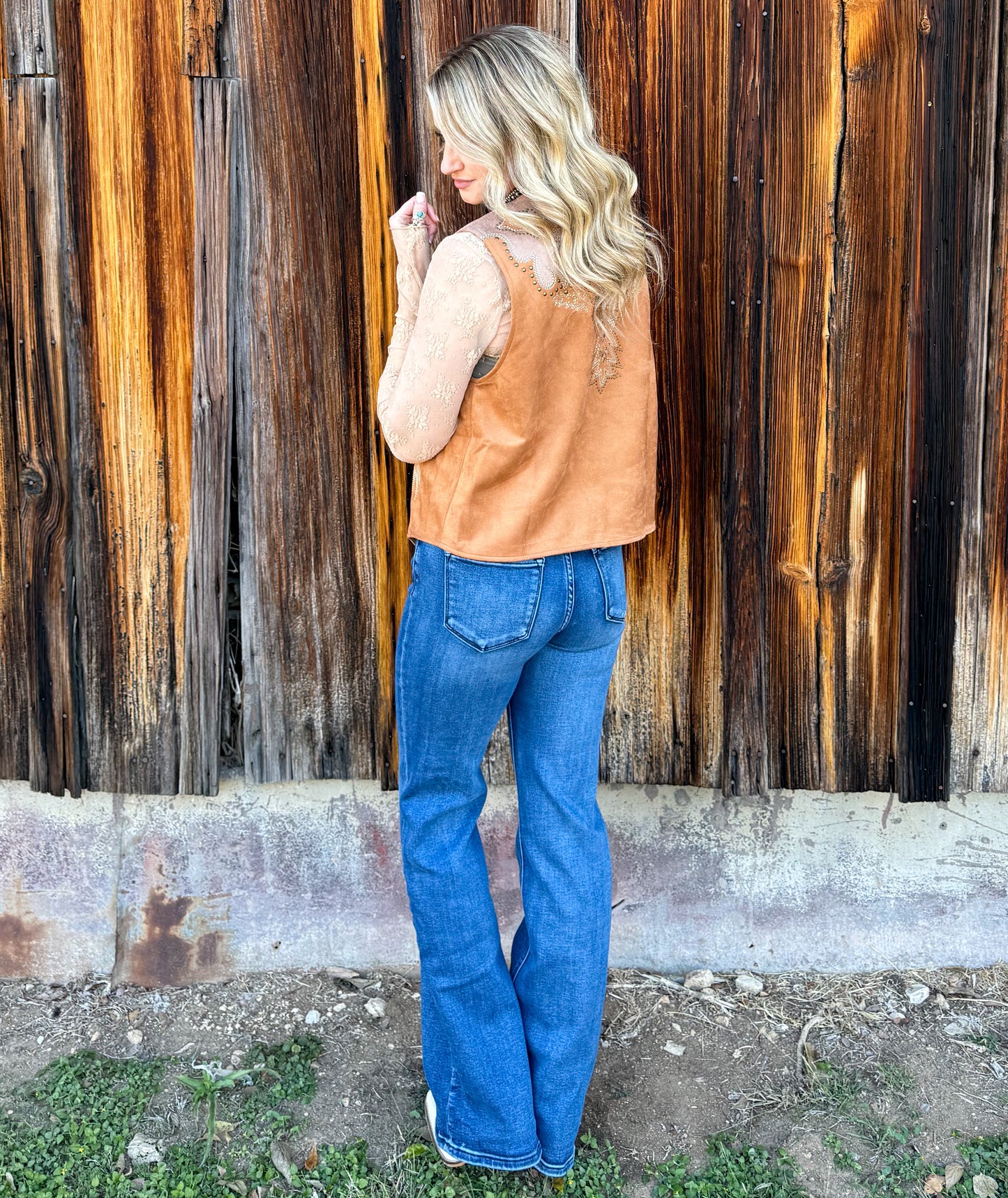 Boot Stitch Suede Vest