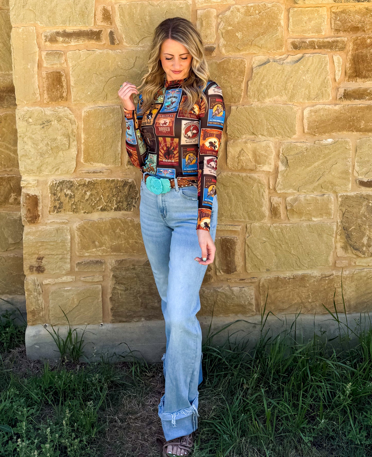 Rodeo Poster Mesh Top