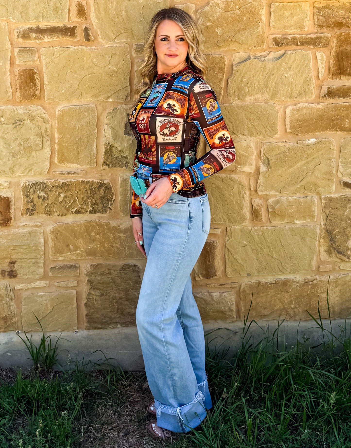 Rodeo Poster Mesh Top