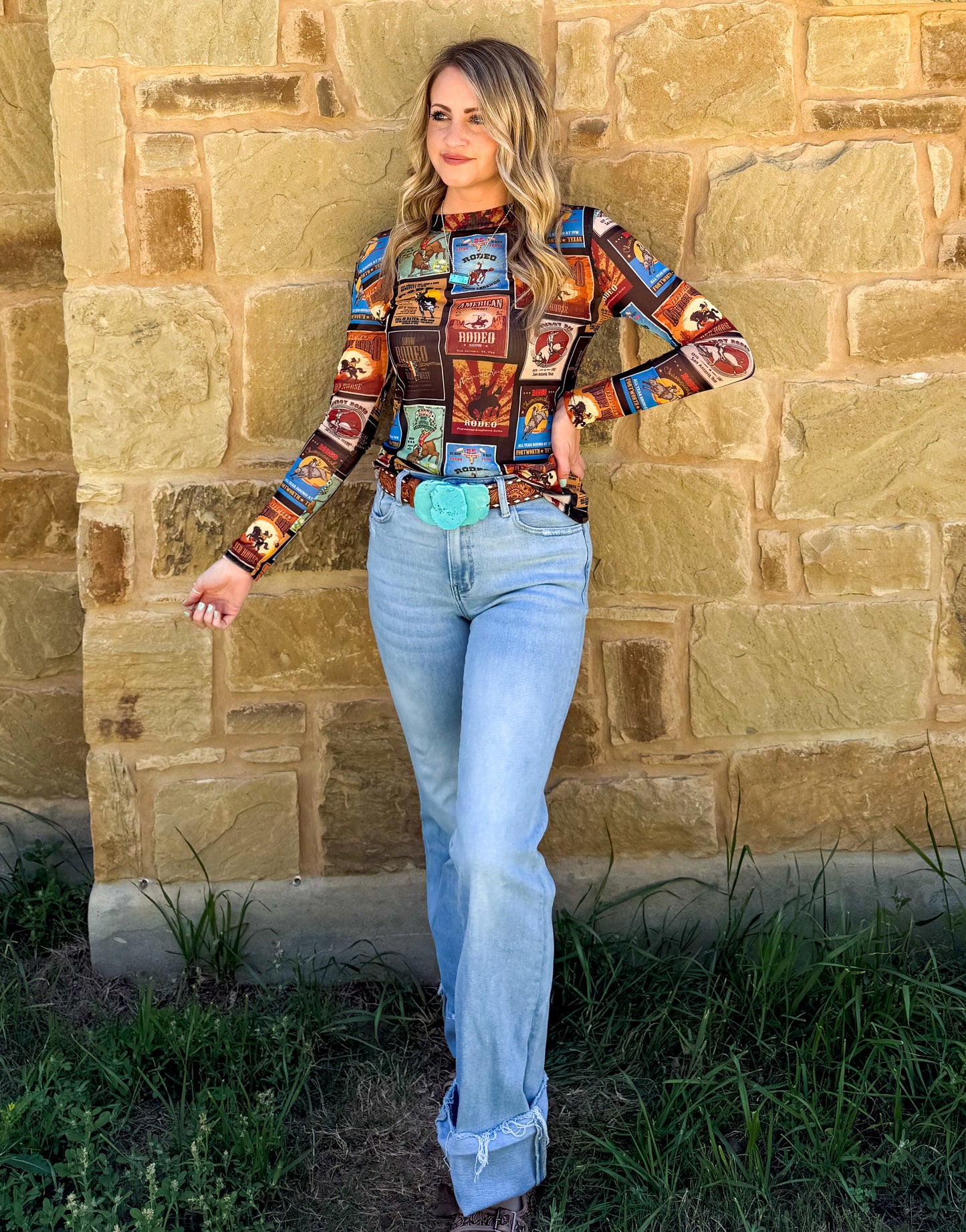 Rodeo Poster Mesh Top