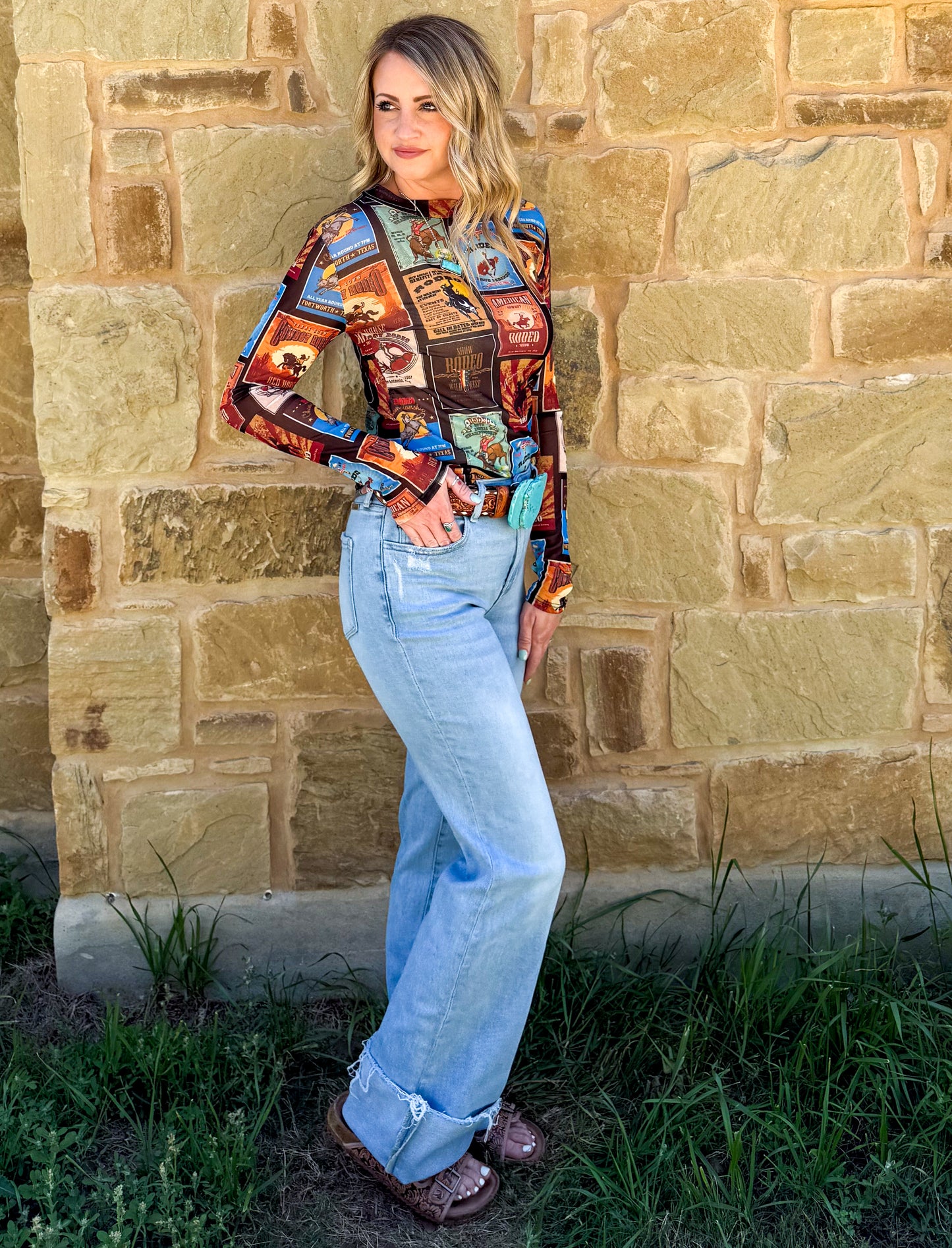 Rodeo Poster Mesh Top