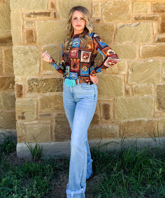 Rodeo Poster Mesh Top