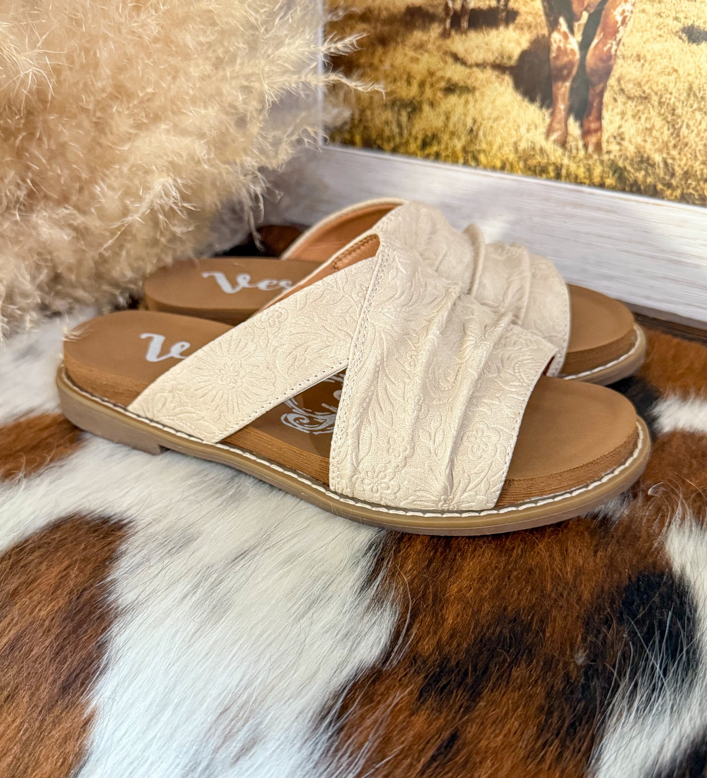 Jolene Tooled Sandals by Very G *Cream