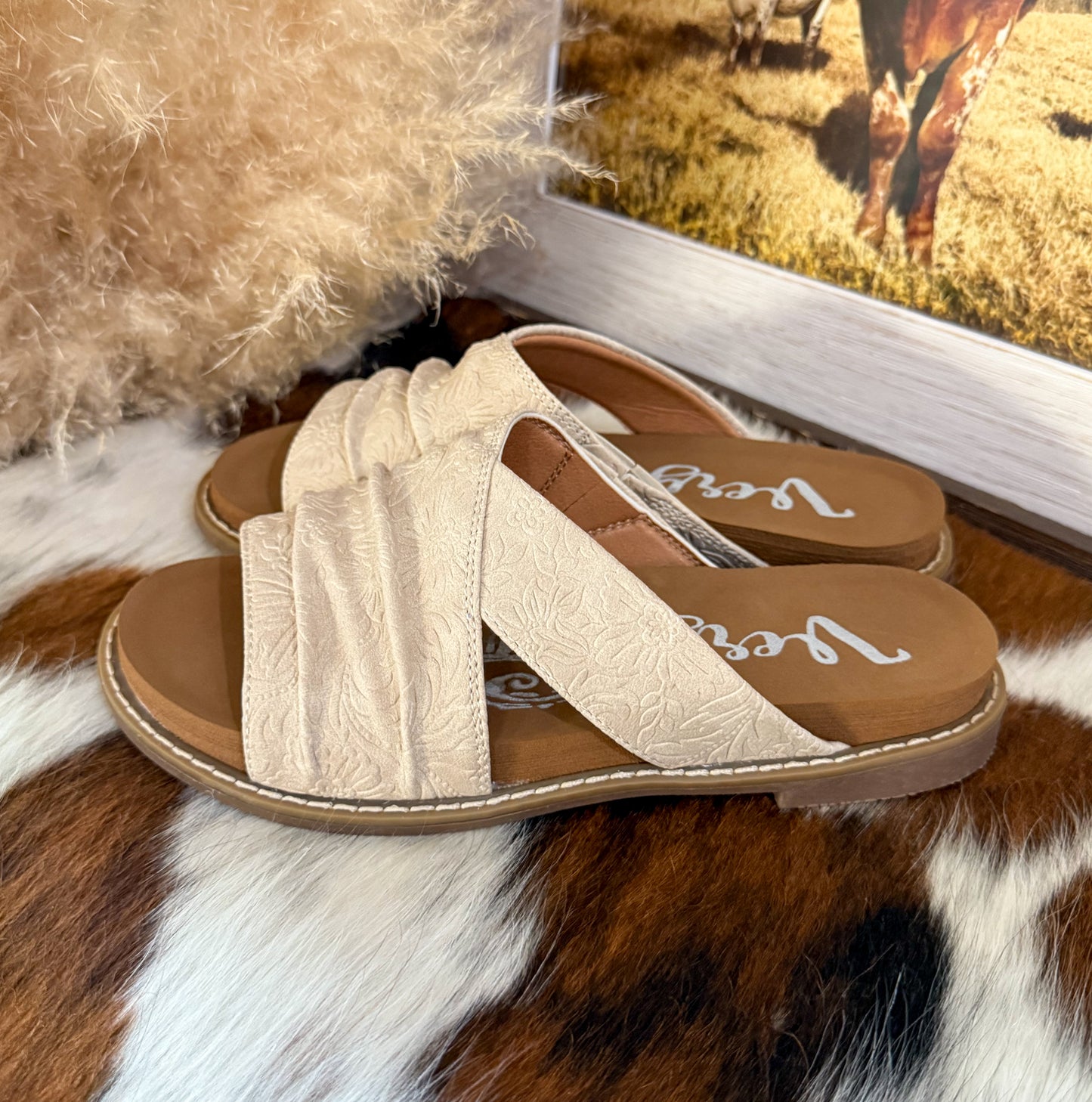 Jolene Tooled Sandals by Very G *Cream