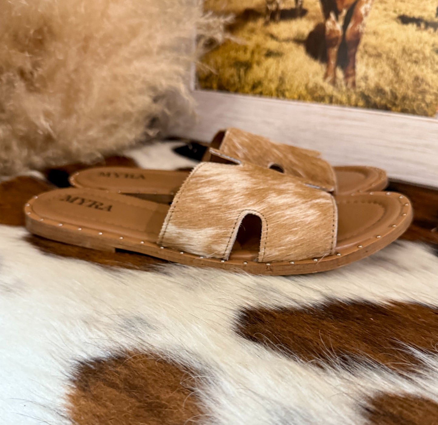 Anne Cowhide Sandals