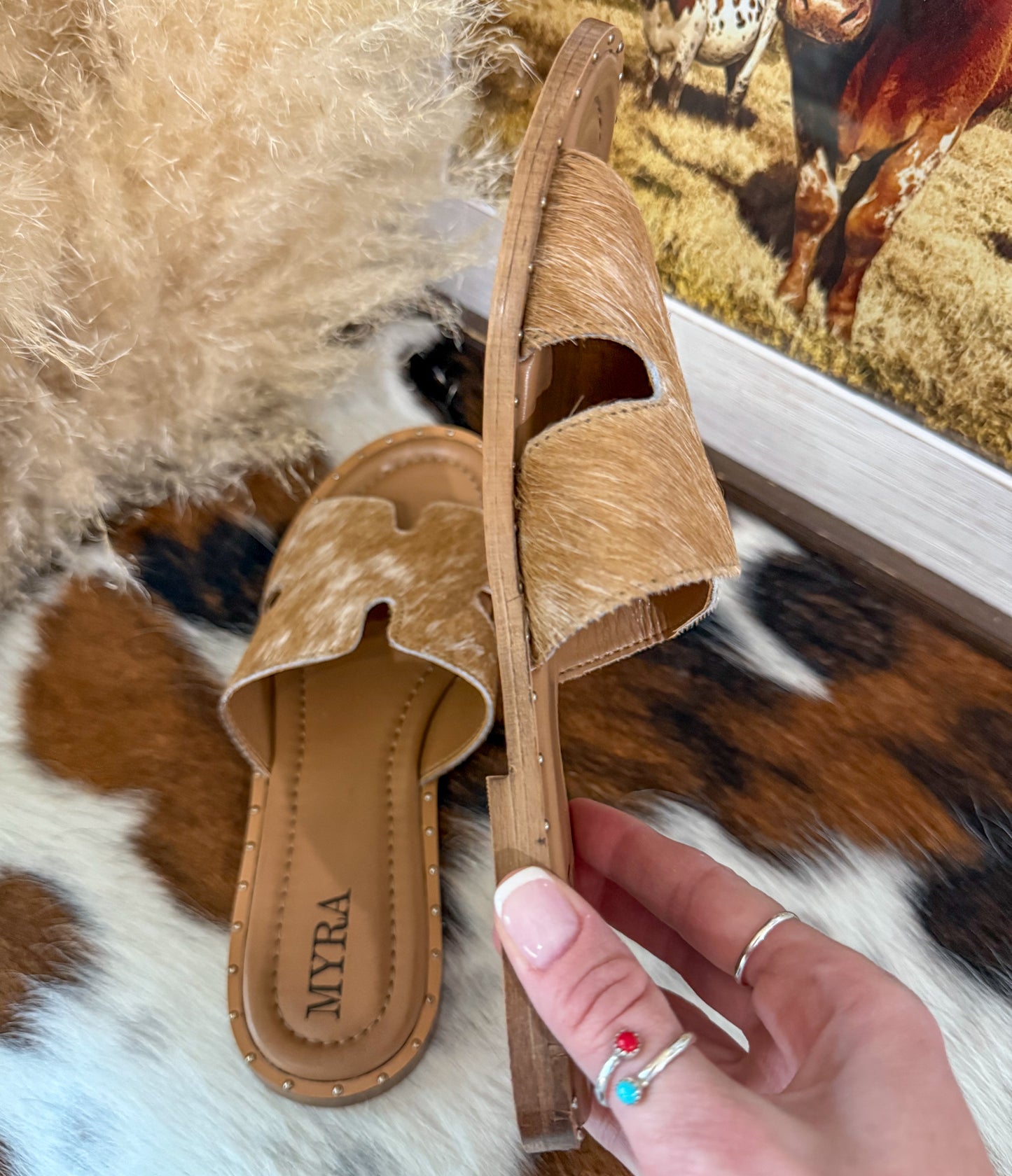 Anne Cowhide Sandals