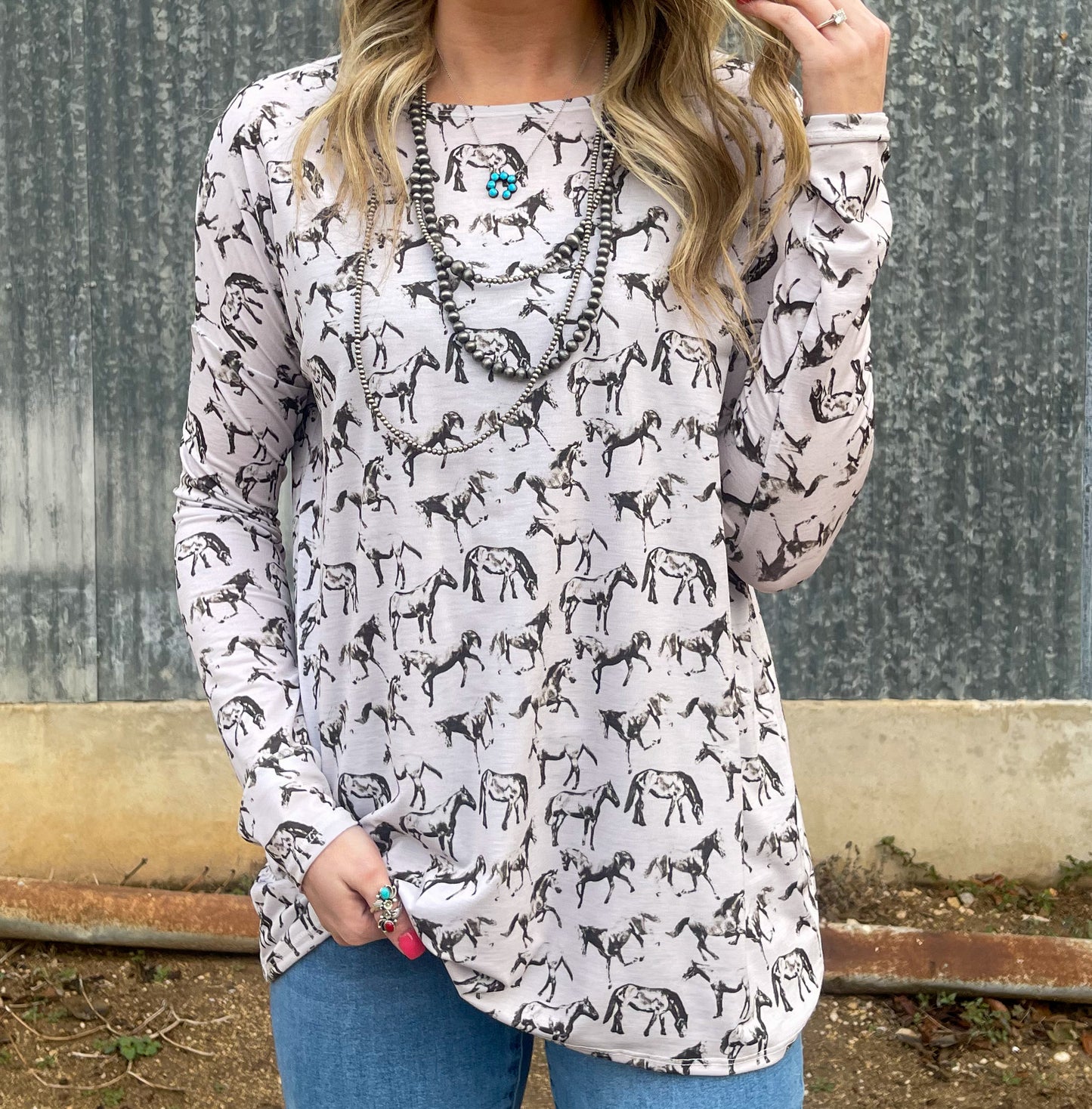 Ivory Horses Long Sleeve