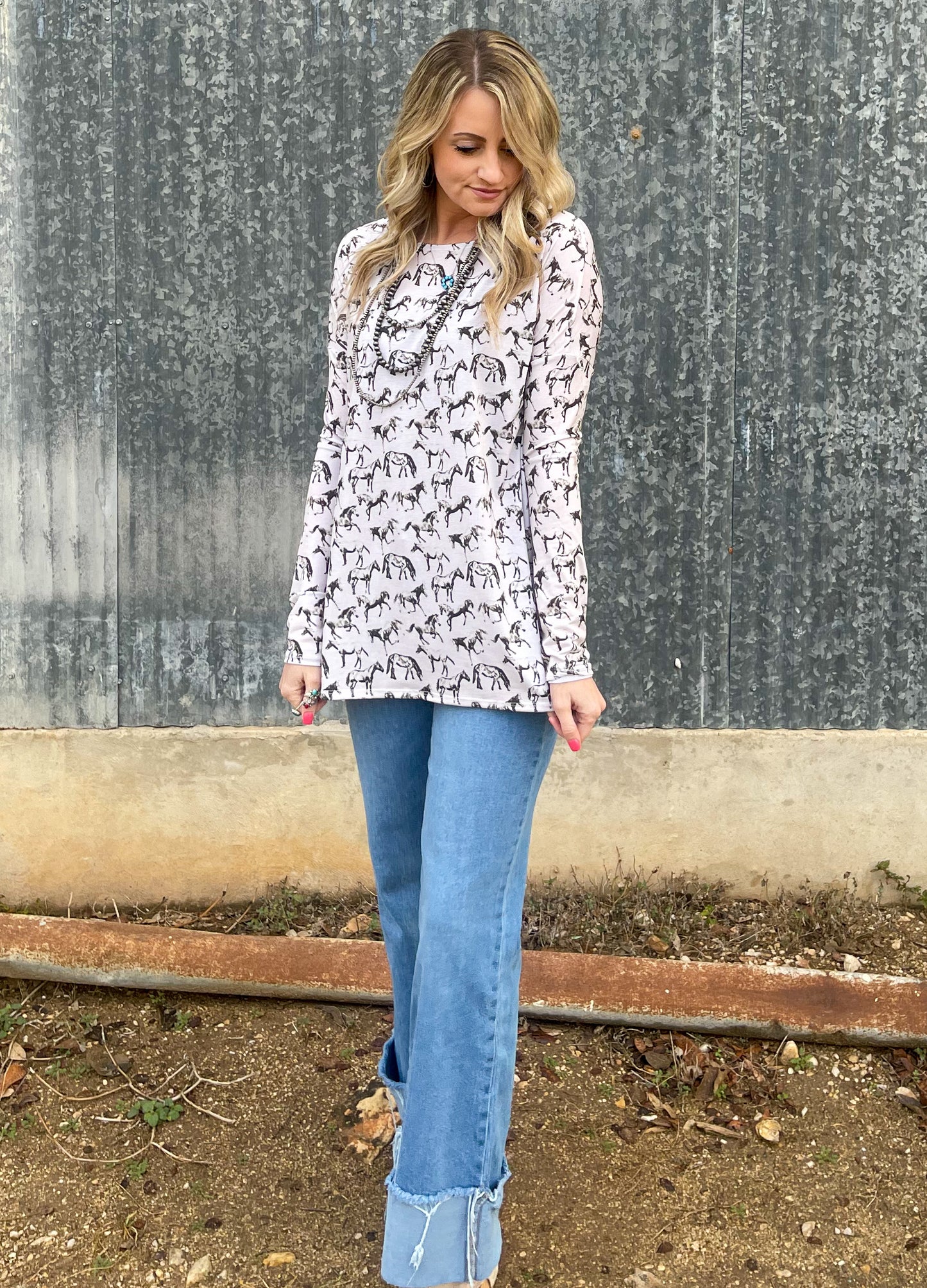 Ivory Horses Long Sleeve