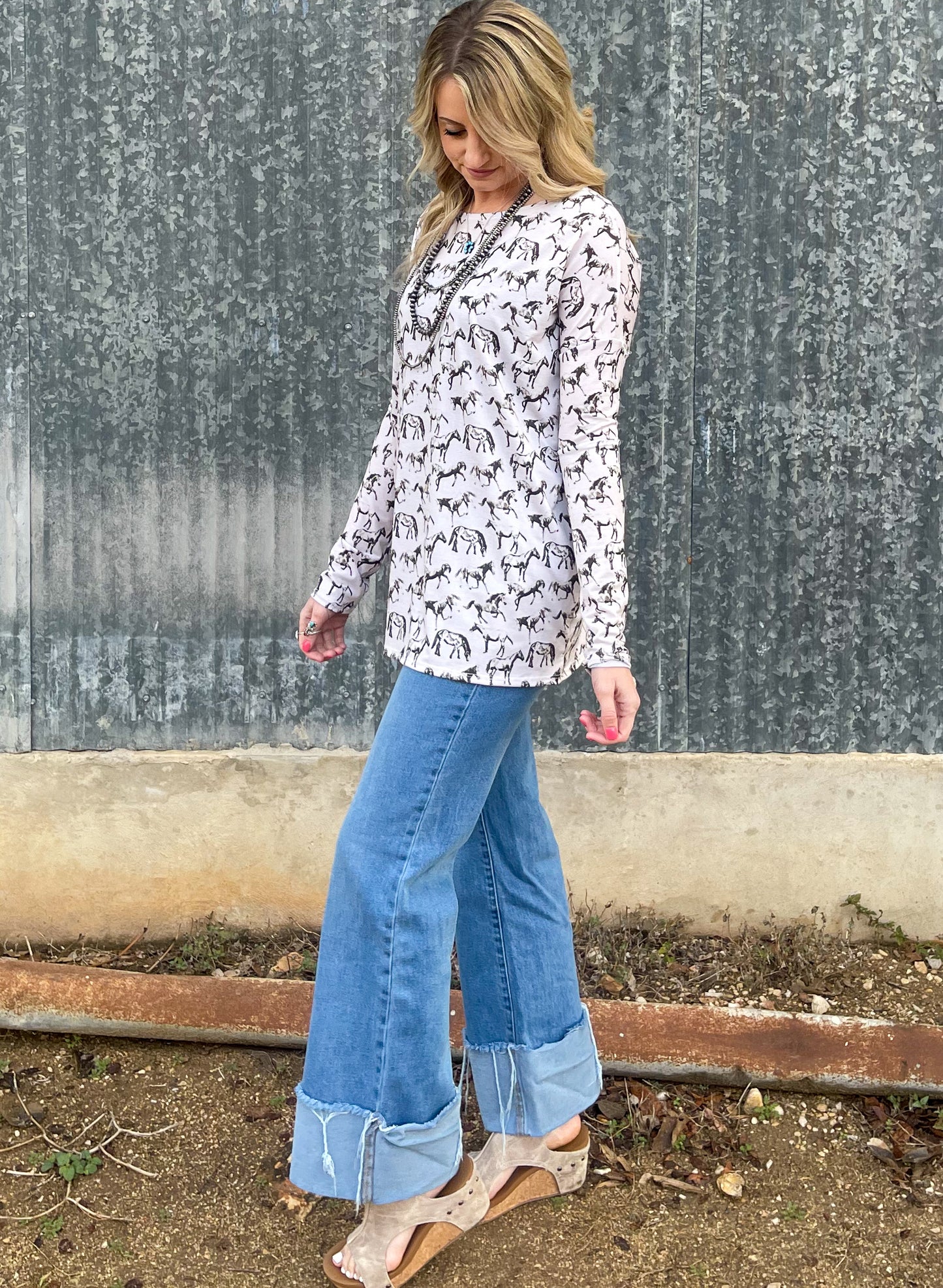 Ivory Horses Long Sleeve