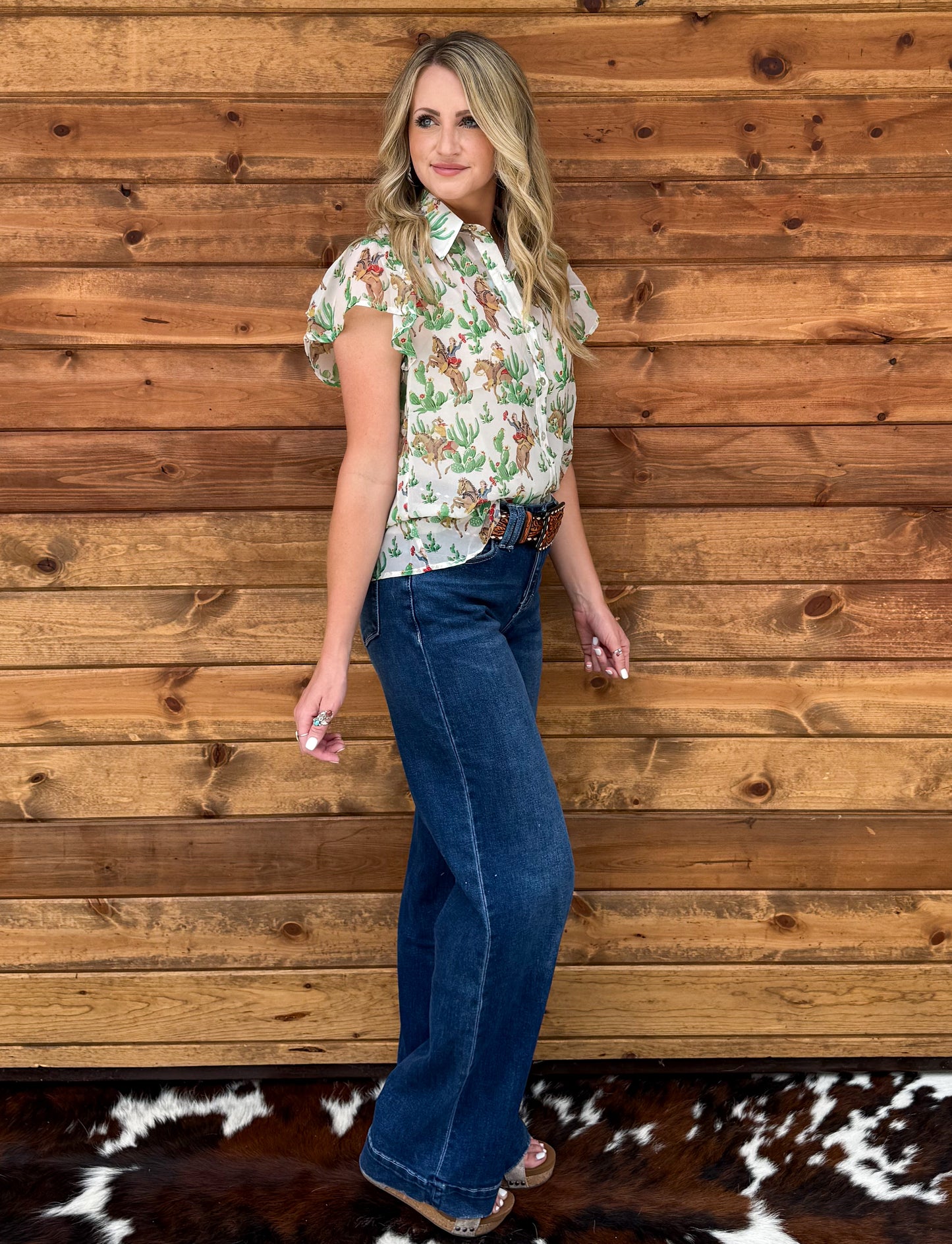 Cactus Cowgirl Sheer Blouse