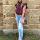 The Annie Oakley Top *Wine