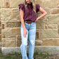 The Annie Oakley Top *Wine