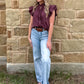 The Annie Oakley Top *Wine