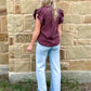 The Annie Oakley Top *Wine