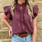 The Annie Oakley Top *Wine