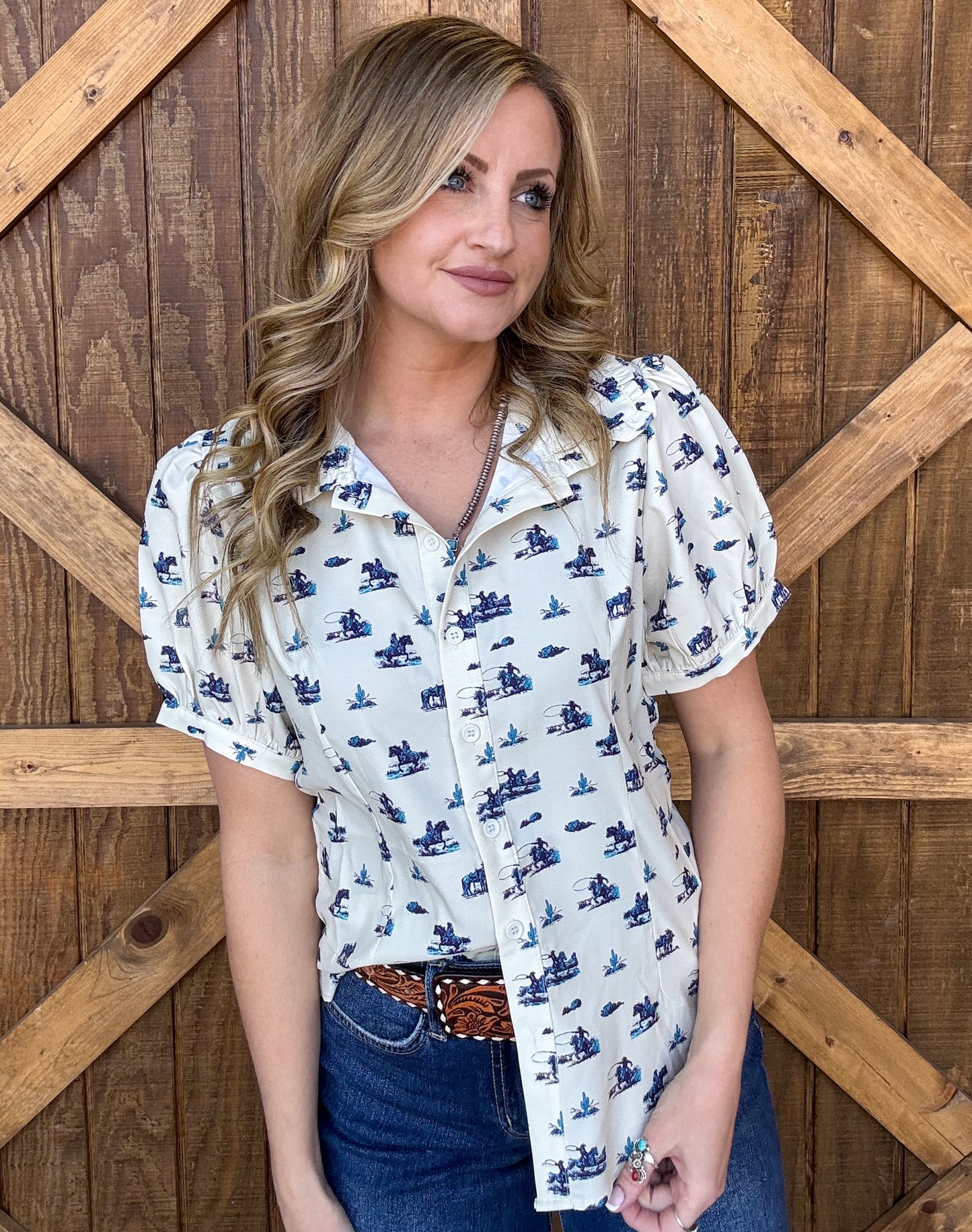 Cowboy Button-Up Top