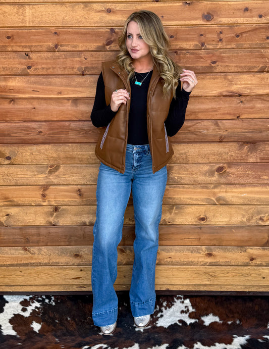 Leather Boot Stitch Vest