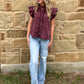 The Annie Oakley Top *Wine
